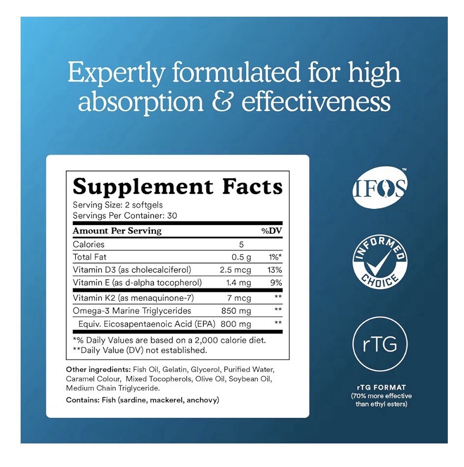 MitoQ Advanced EPA Omega-3 Cellular Strength Healthy Aging Longevity 60 Softgels