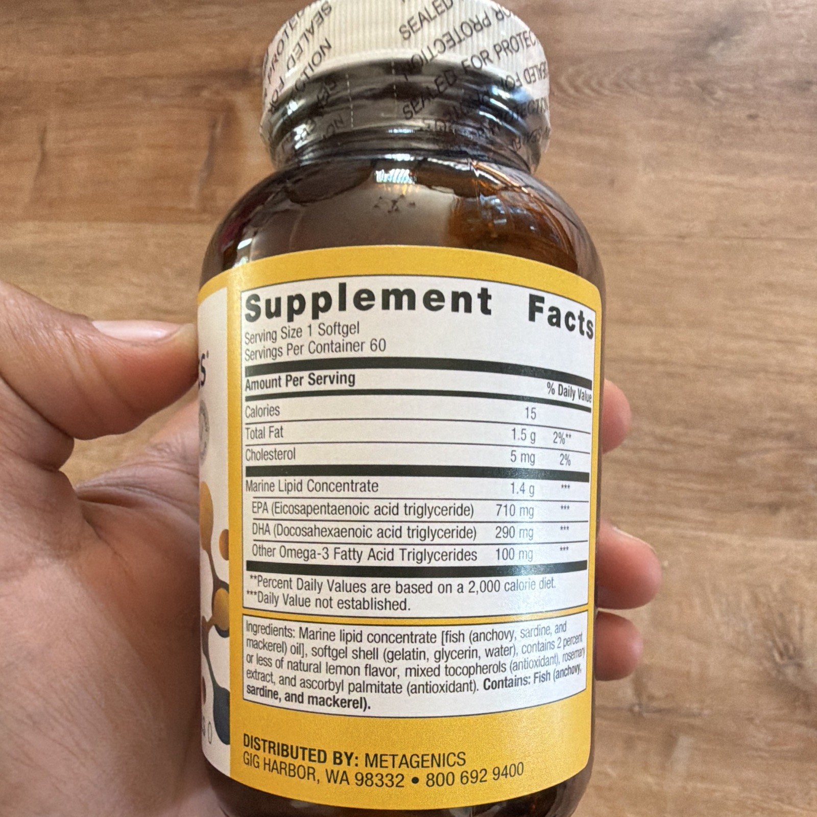 Metagenics OmegaGenics Fish Oil 1000mg Lemon 60 Softgels Exp 03/28