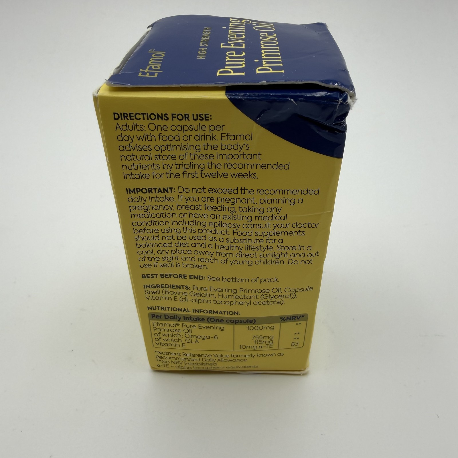 Efamol High Strength Pure Evening Primrose Oil 30x1000mg Capsules Skin Support