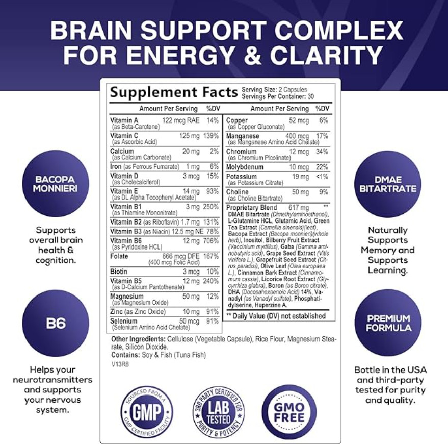 #1 Vitaminas Superior Para El Cerebro Manténer Mas Salud Cognitiva Y Mas Memoria