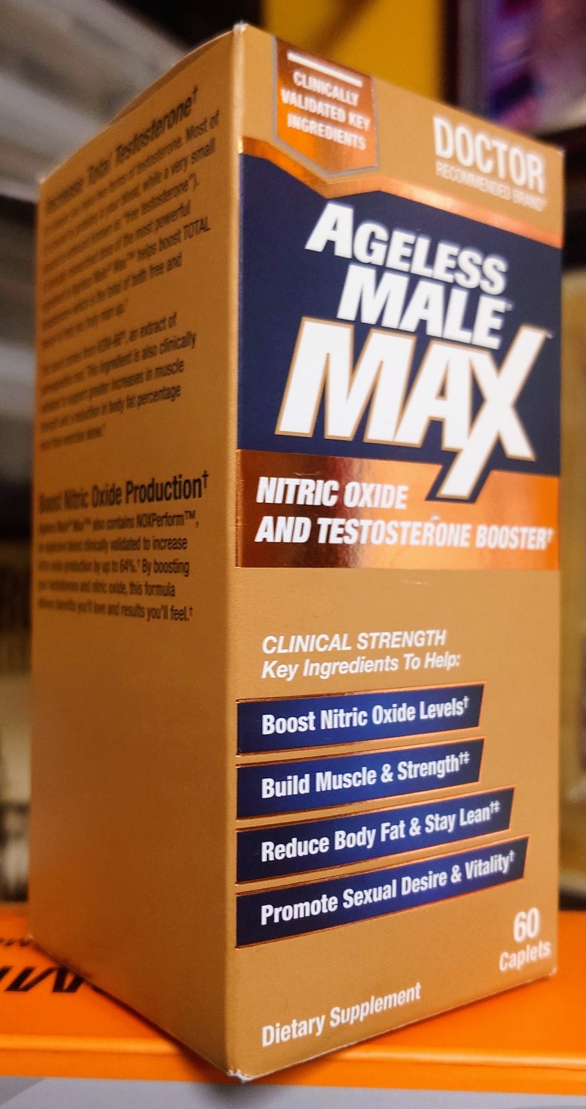 New Vitality Ageless Male Max T Booster 60 Caplets Exp 01/2028