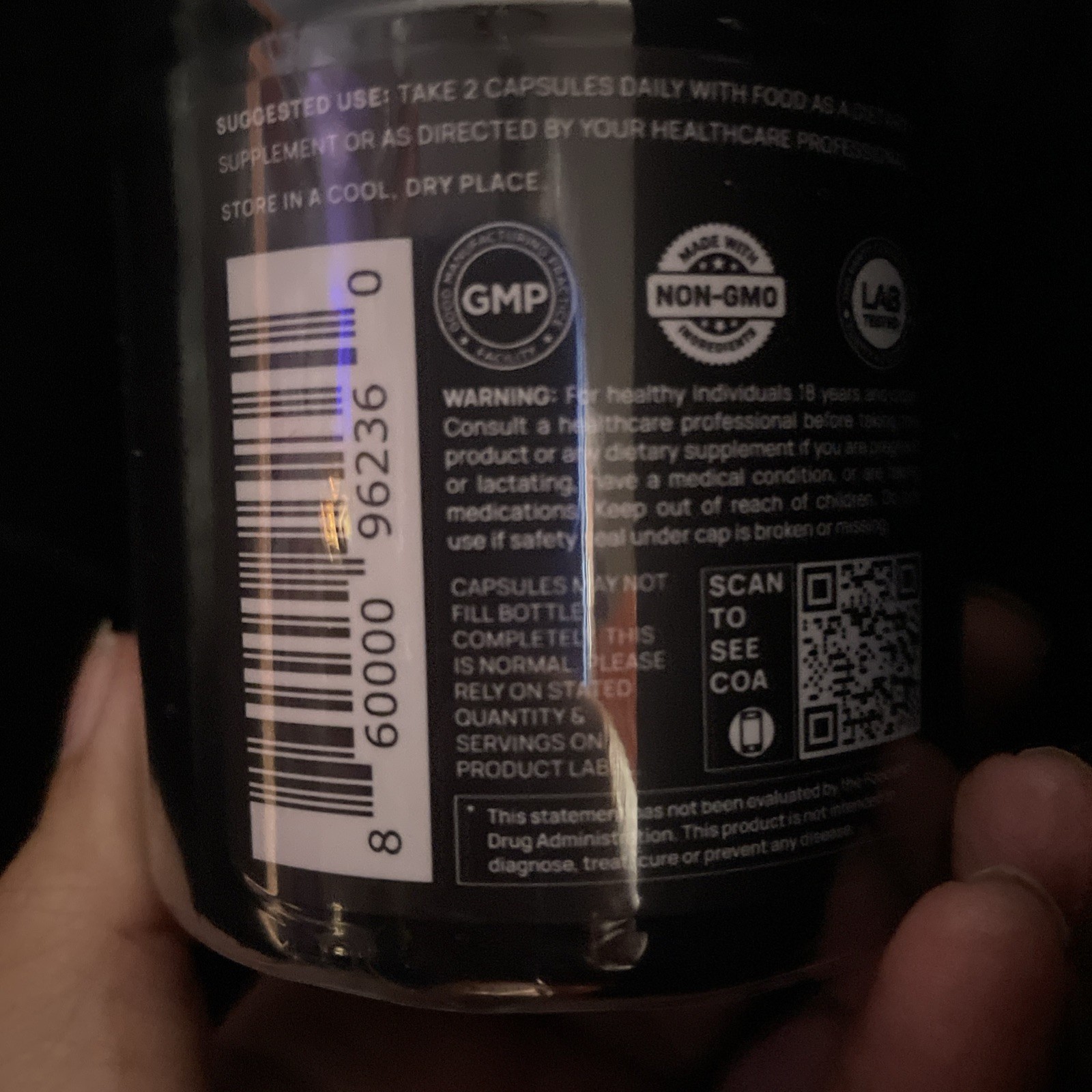 ELMNT Black Maca + Ashwagandha + BioPerine 1000mg 60 Caps Non-GMO Exp 03/2028