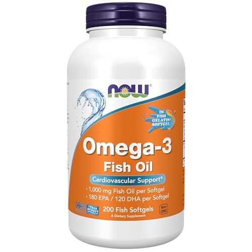 NOW FOODS Omega-3, Molecularly Distilled – 200 Fish Softgels