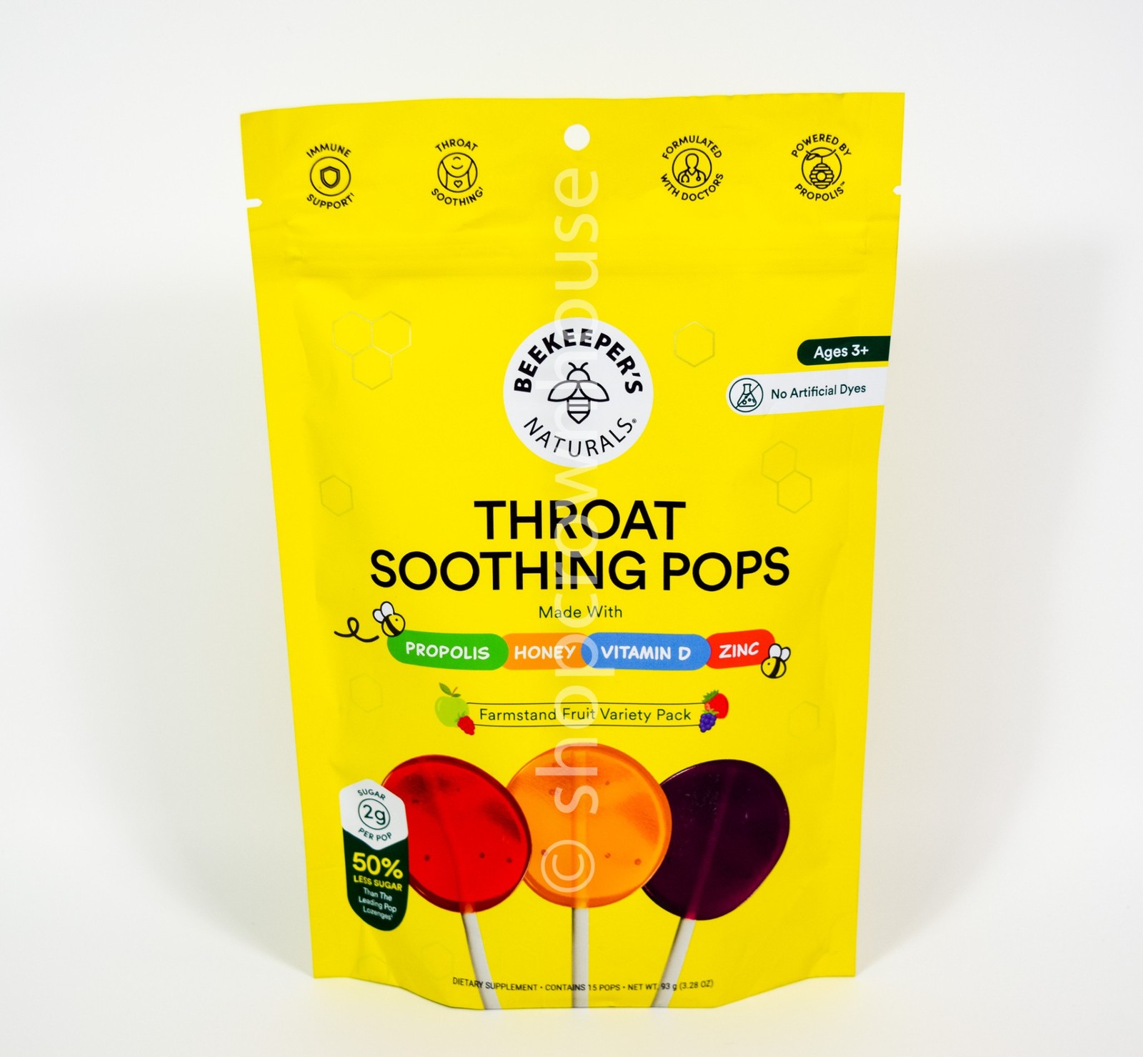 Beekeepers Naturals PROPOLIS SOOTHING POPS immune support 15ct VARIETY 10/2028