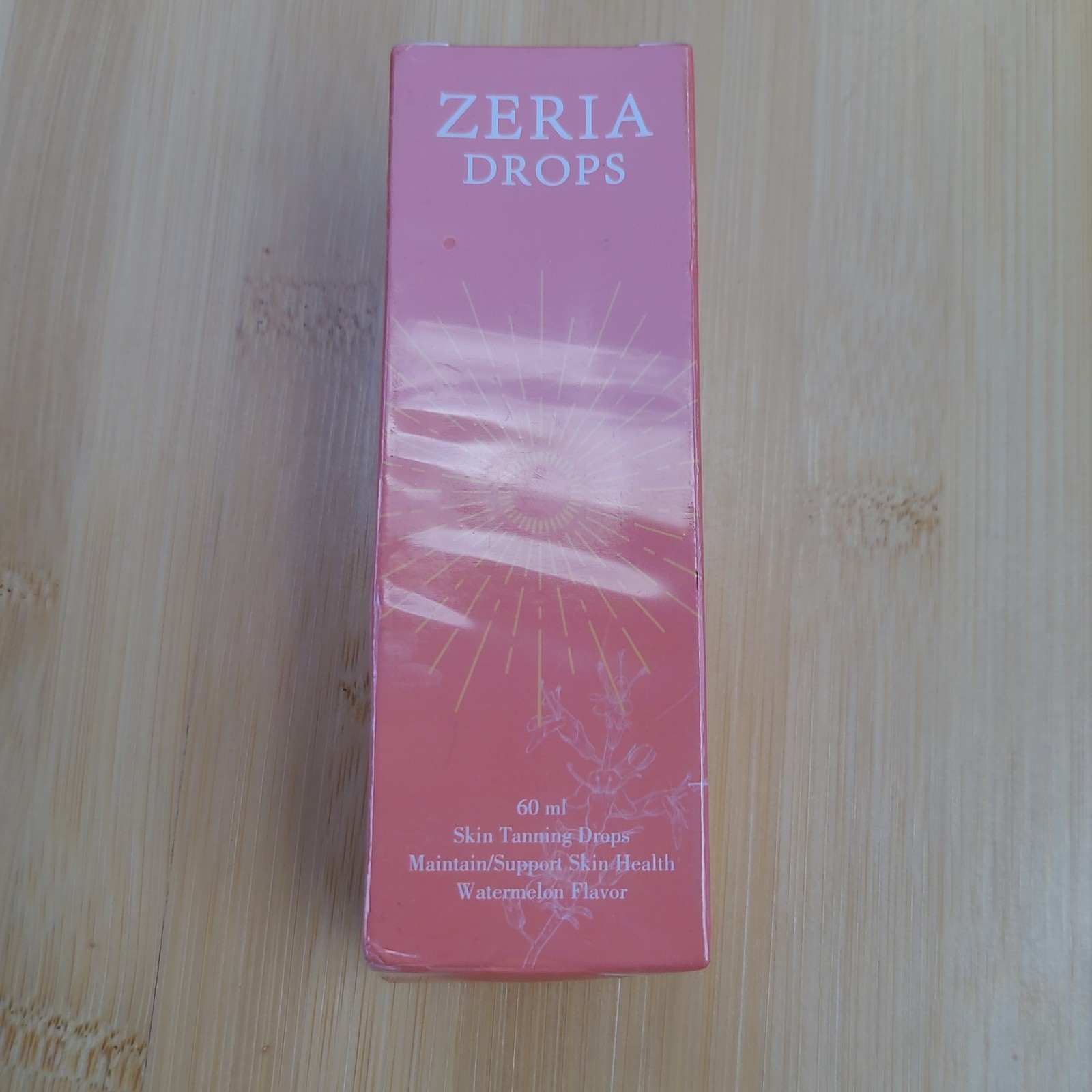 Zeria Skin Tanning Drops Dietary Supplement, Watermelon Flavor, 60 ml