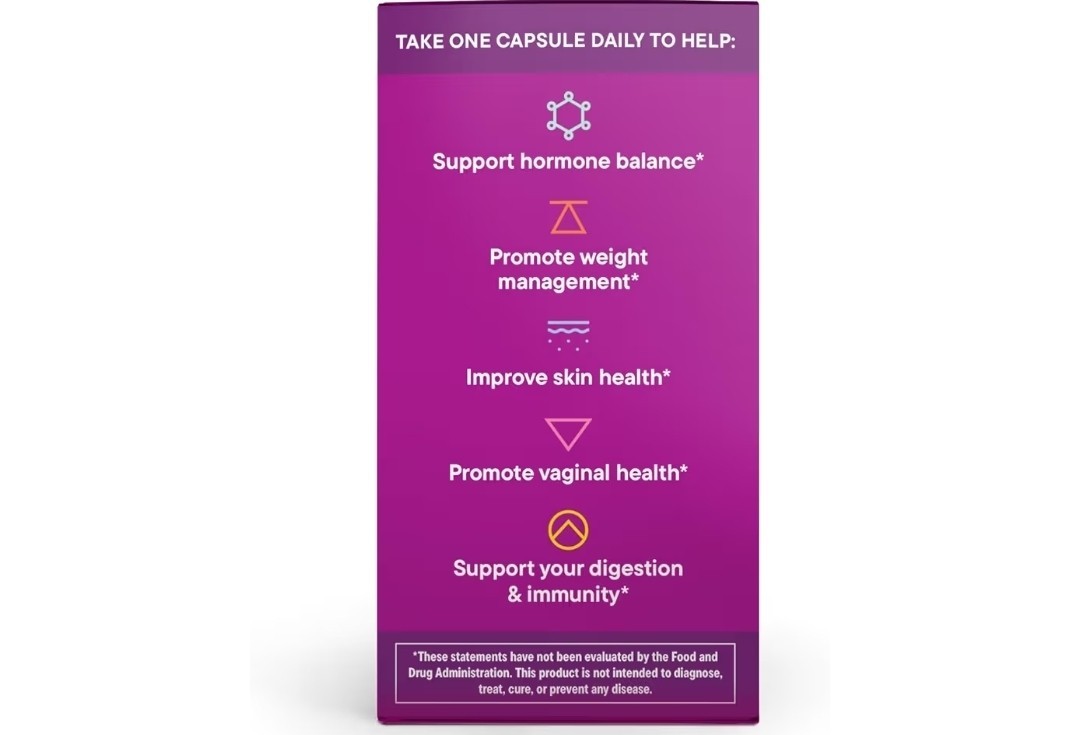 dailynouri Hormone Balance Probiotic Capsules Citrus 30 Count All-Natural