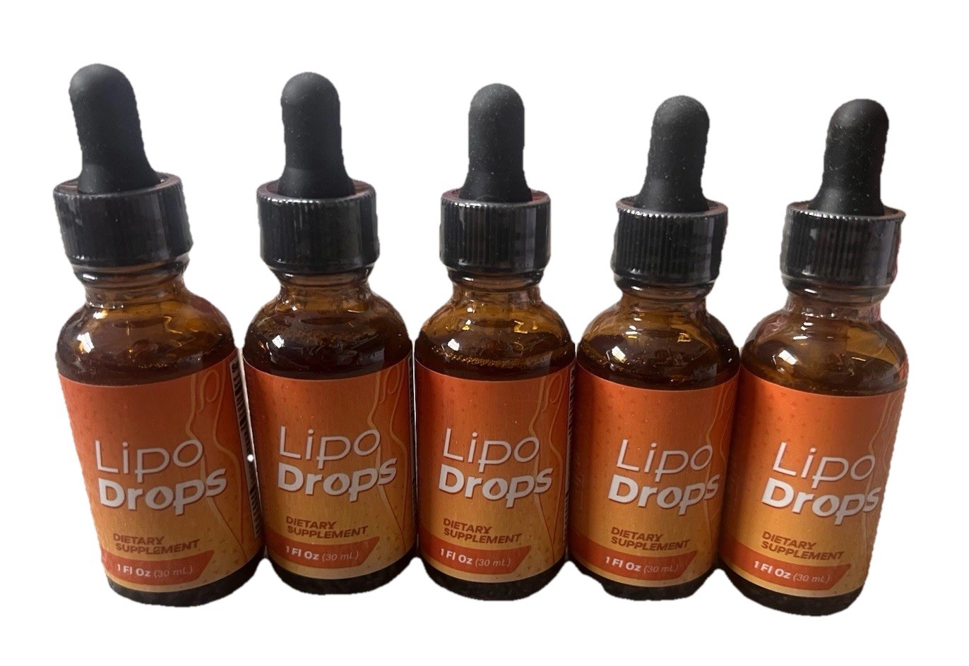 Lipo Drops Dietary Supplement Liquid 1oz 30mL Lot of 5 Bottles new/sealed
