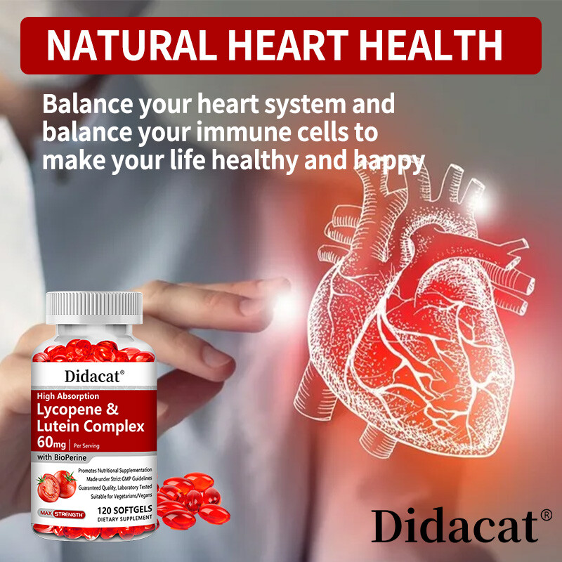 Lycopene & Lutein Complex 60mg, Supports Prostate, Heart & Eye Health
