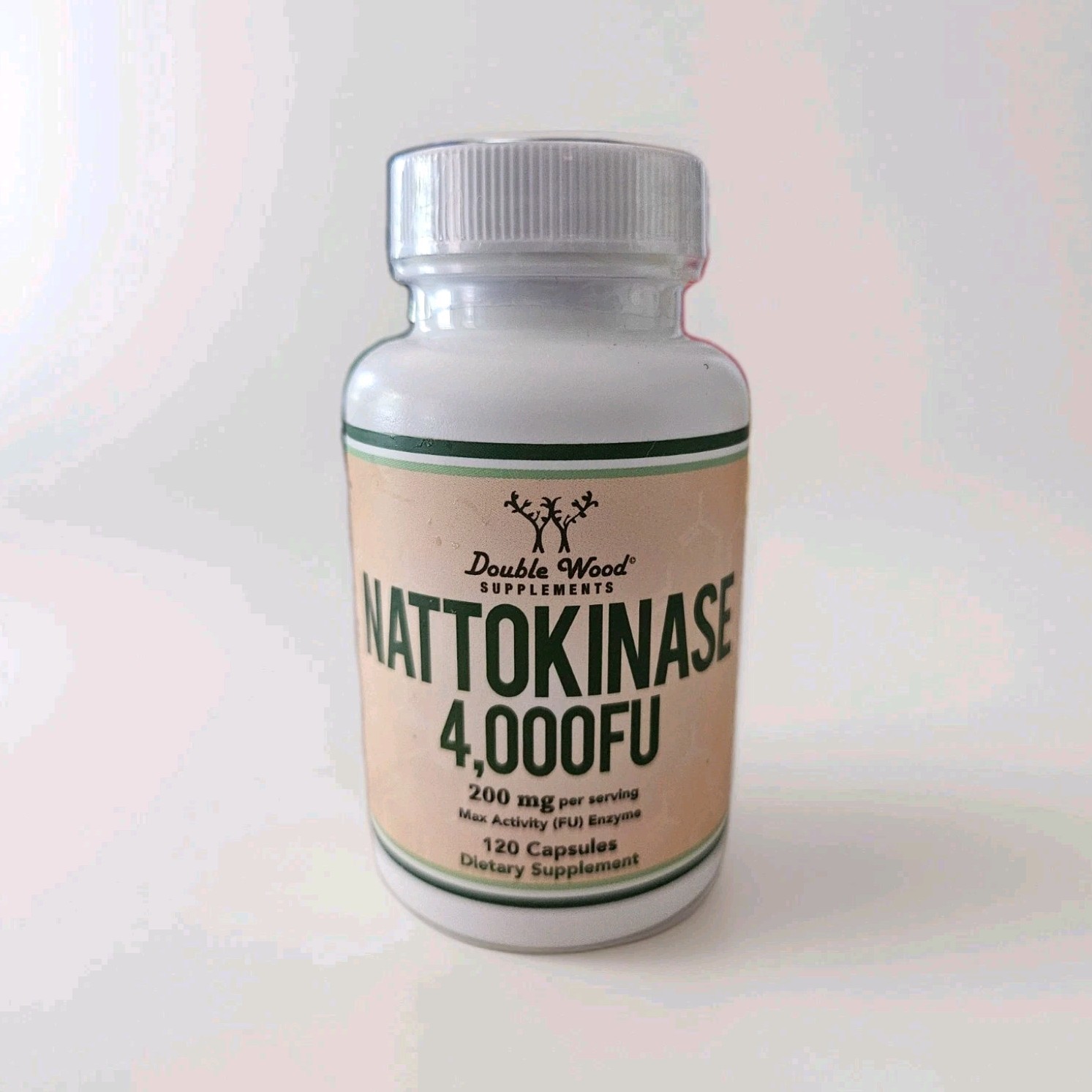 Double Wood Supplements Nattokinase 4,000 FU 200 mg 120 Capsules Veg