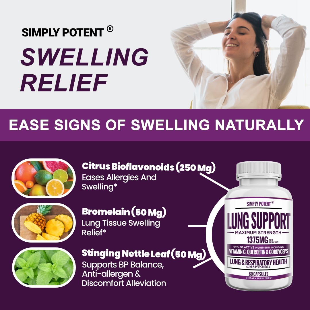 Lung Support Supplement, Lung Cleanse Lung Detox Lung Health Formula 60 Capsules