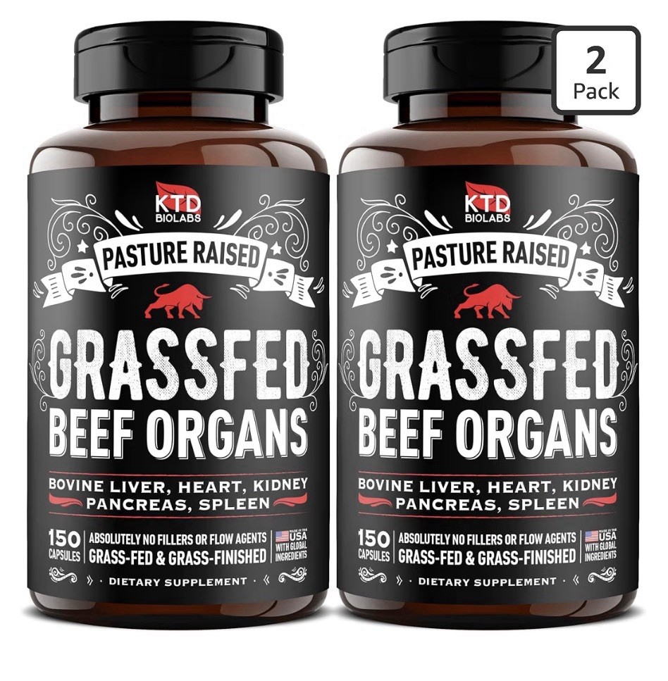2 Pack KTD BIOLABS Grass Fed Beef Organ Pasture Raised Supplement