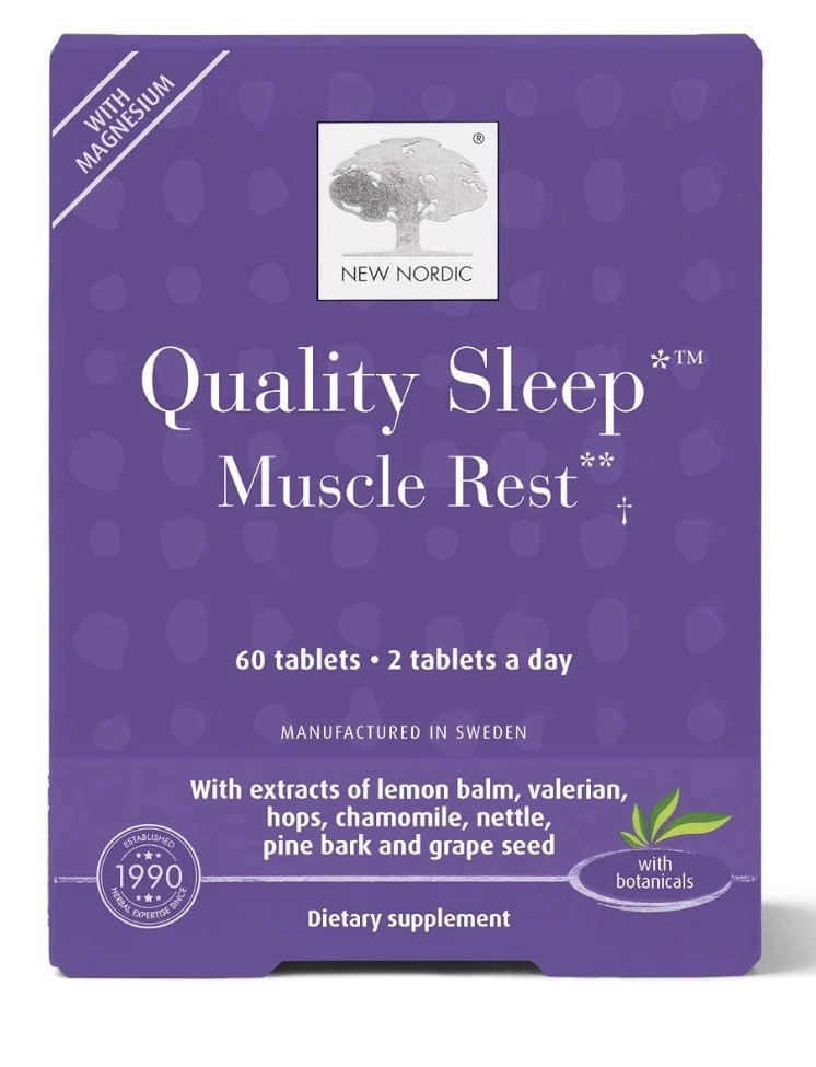 NEW NORDIC Quality Sleep Muscle Rest With Magnesium 60 Tablets 30-Day Supply