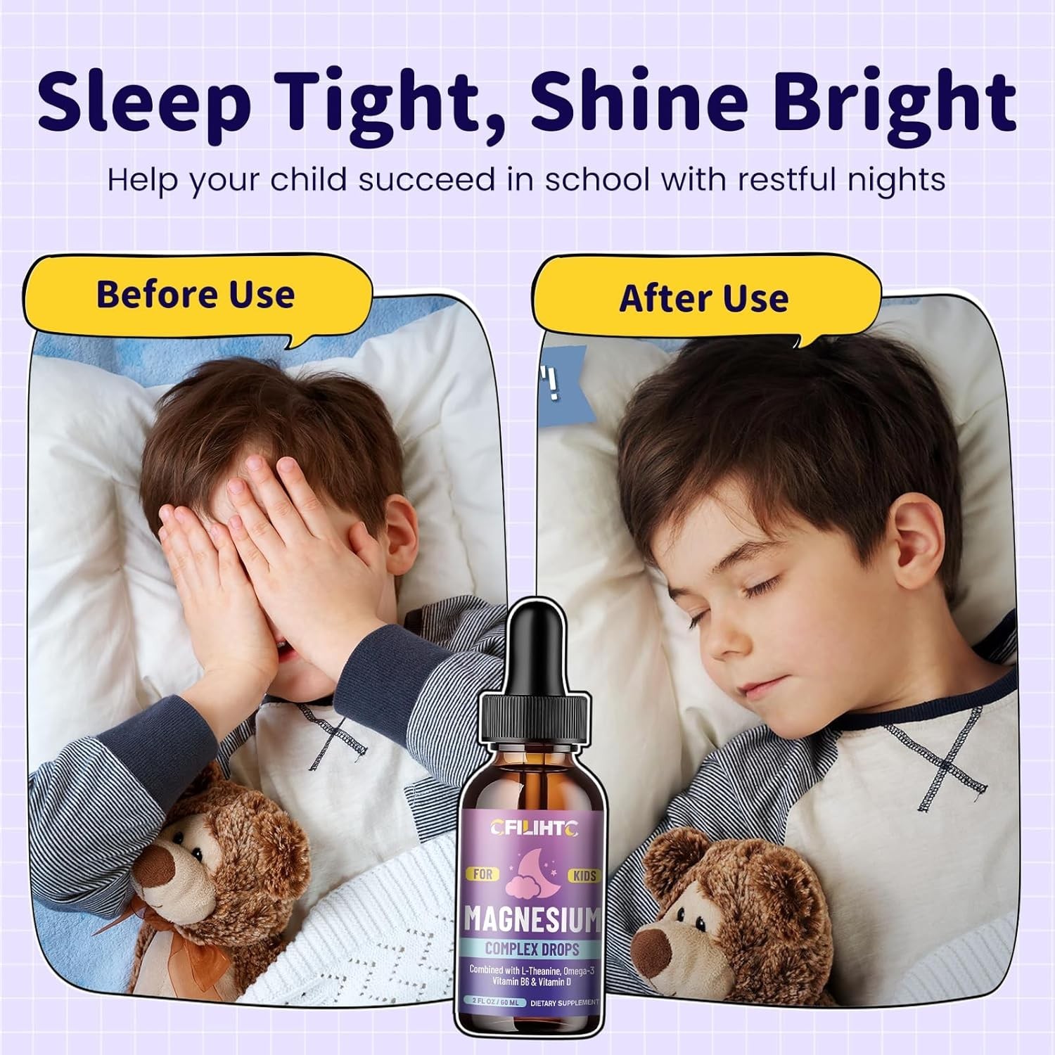 Kids Magnesium Liquid Drops-Magnesium Glycinate Liquid for Kids