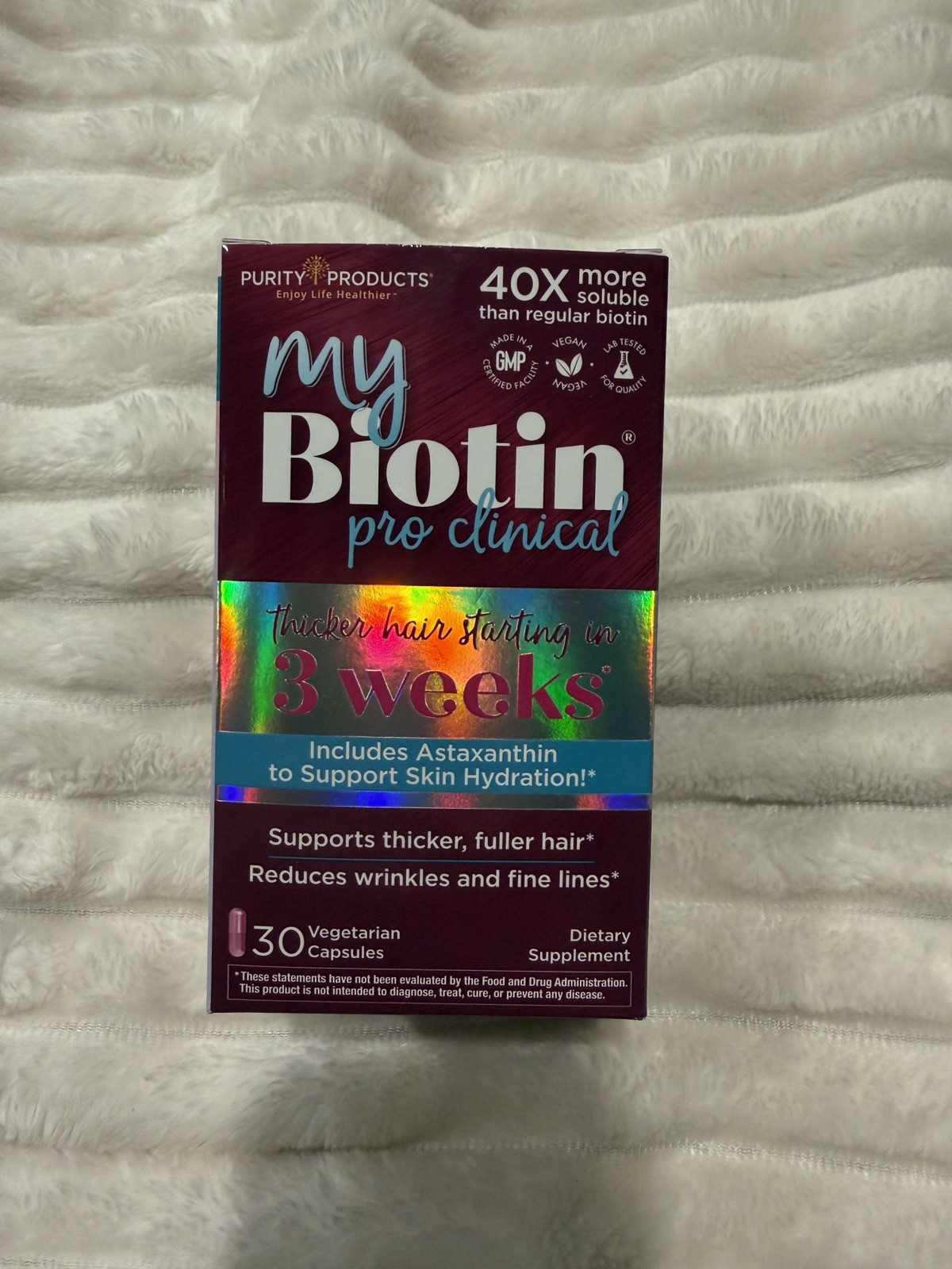 Purity Products My Biotin ProClinical MyBiotin 30 Caps expires 03/2028