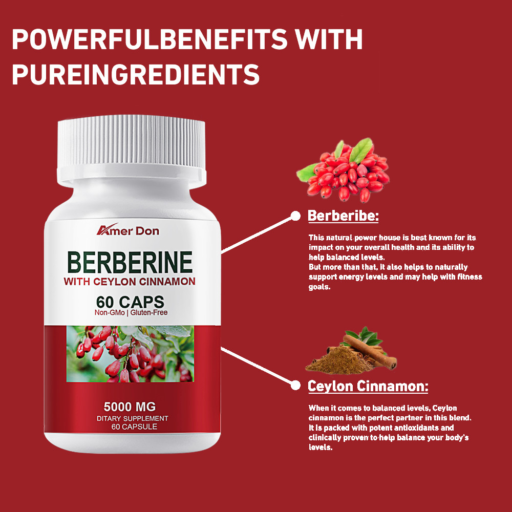 5000MG Berberine-with Ceylon Cinnamon-Healthy Cholesterol,Heart Health&Immune