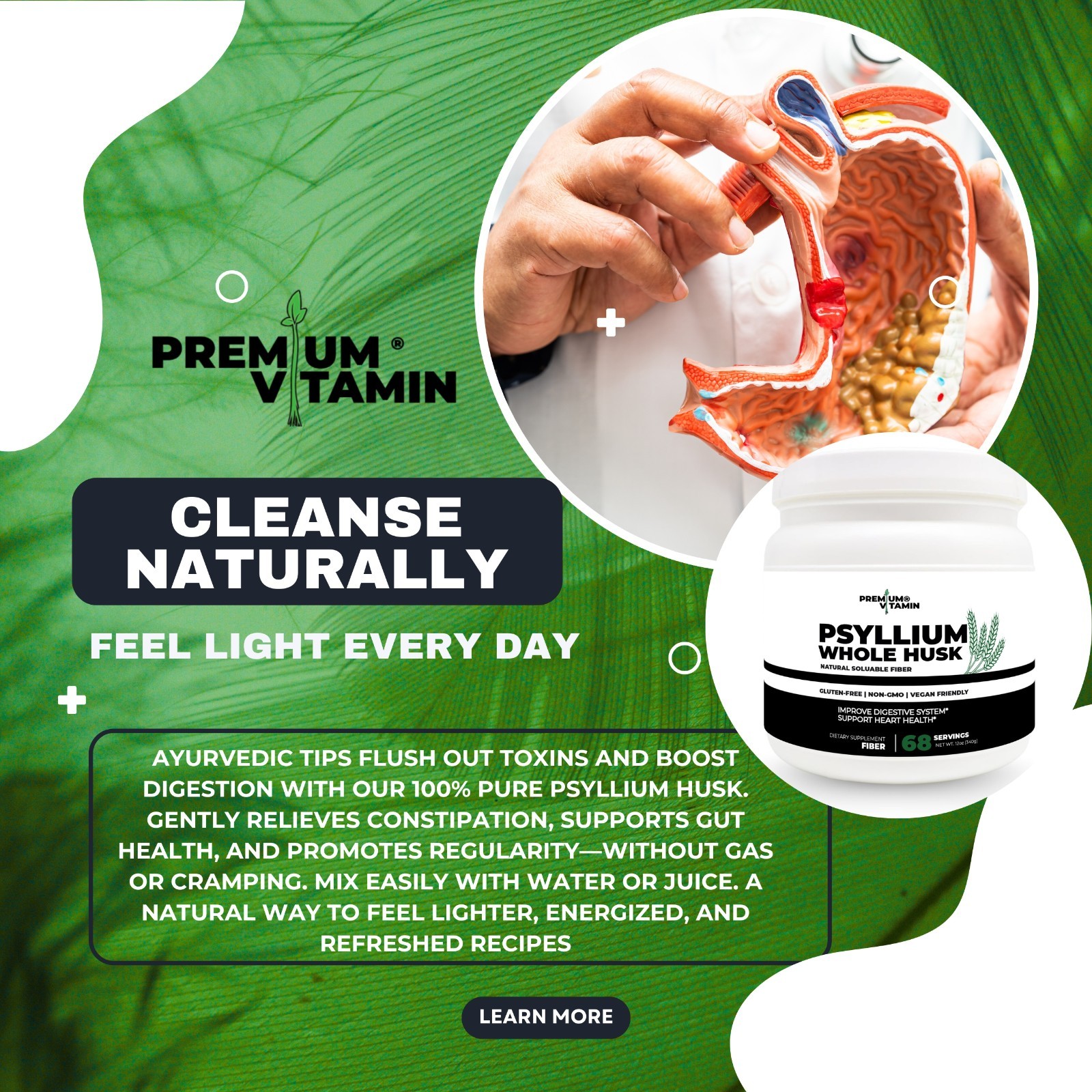 Psyllium Whole Husk 340g – Colon Health – Digestive Health | Fiber