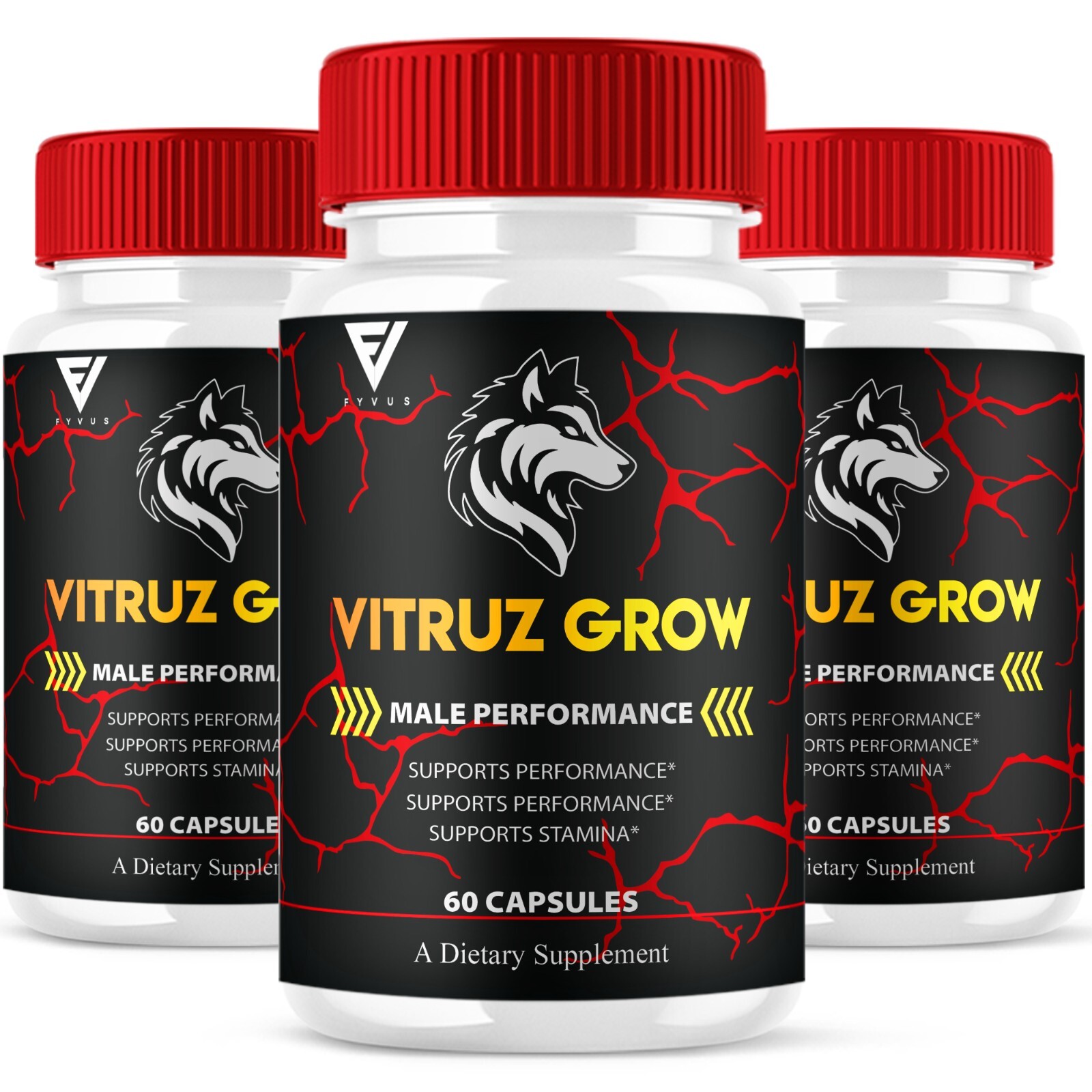 (3 Pack) Vitruz Grow Supplement, VitruzGrow Max Strength Capsules (180 Capsules)