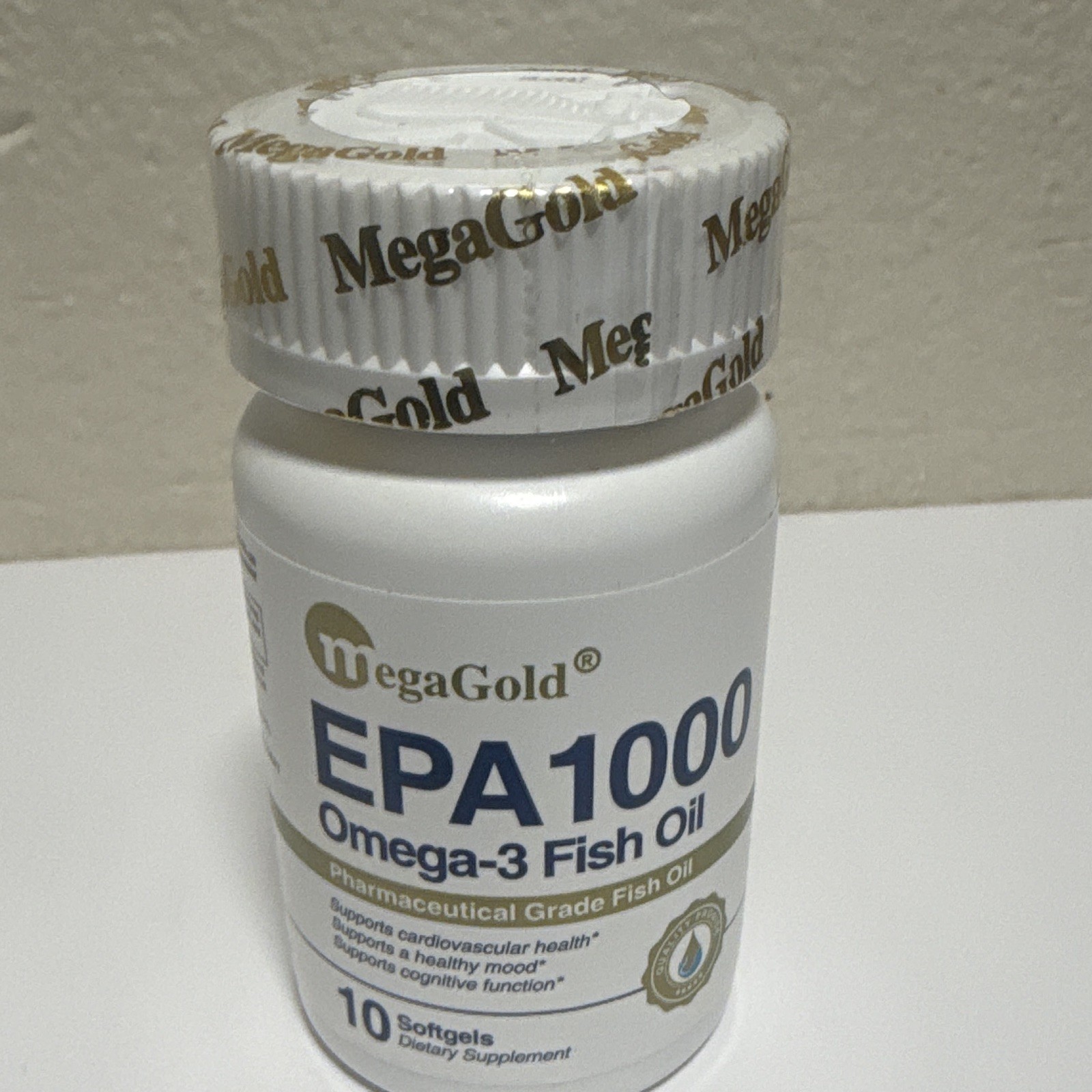 MegaGold EPA 1000 Omega-3 Fish Oil 1000mg 10 Softgels Exp 08/2029