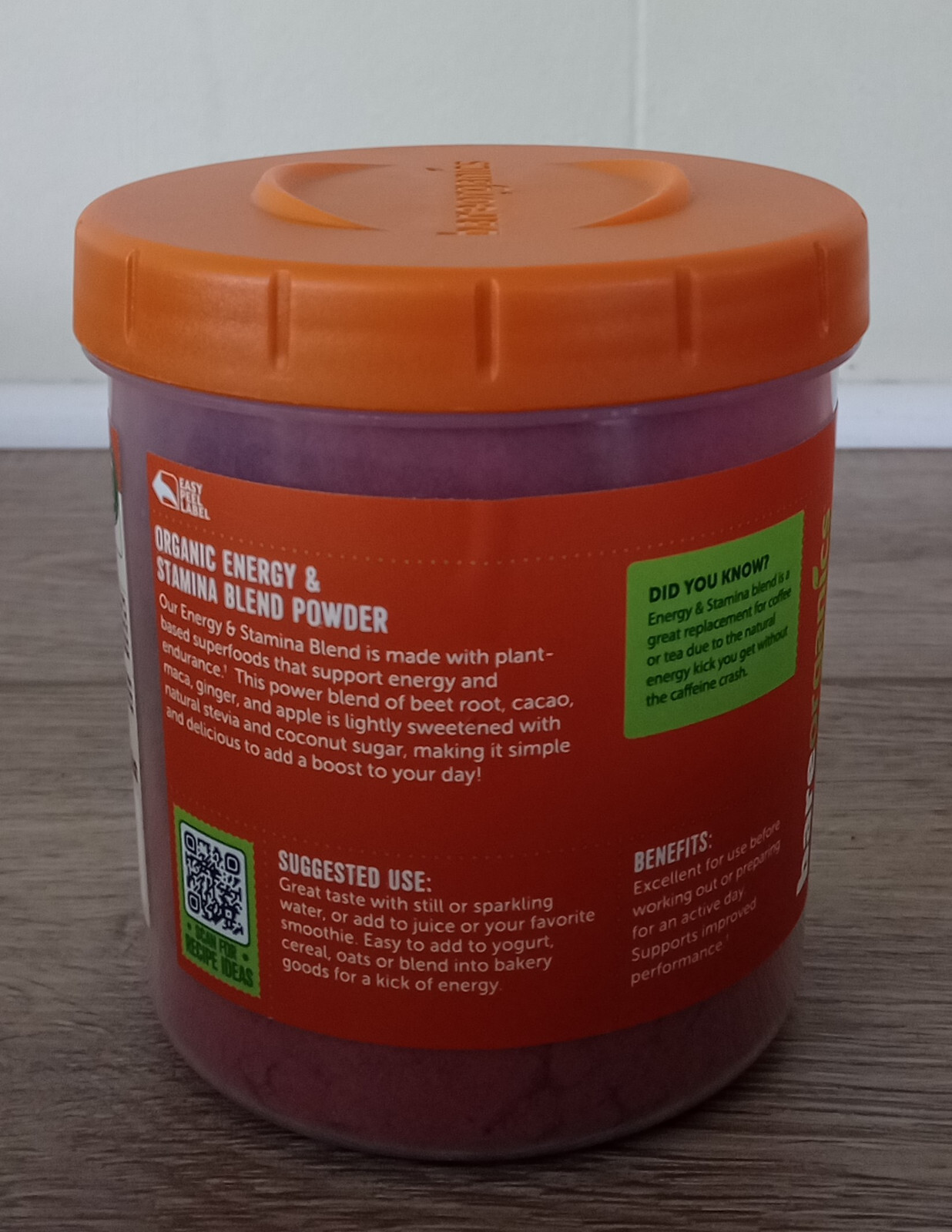 BareOrganics -Organic Energy & Stamina Blend Powder Dietary Supplement 8 oz 1/27