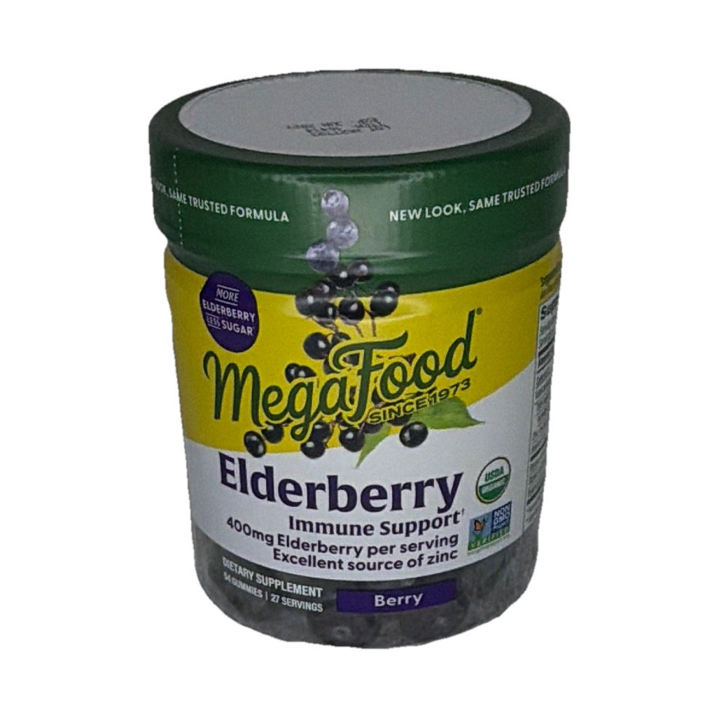 MegaFood Elderberry Zinc Immune Support Gummies Berry Organic Vegetarian 54ct