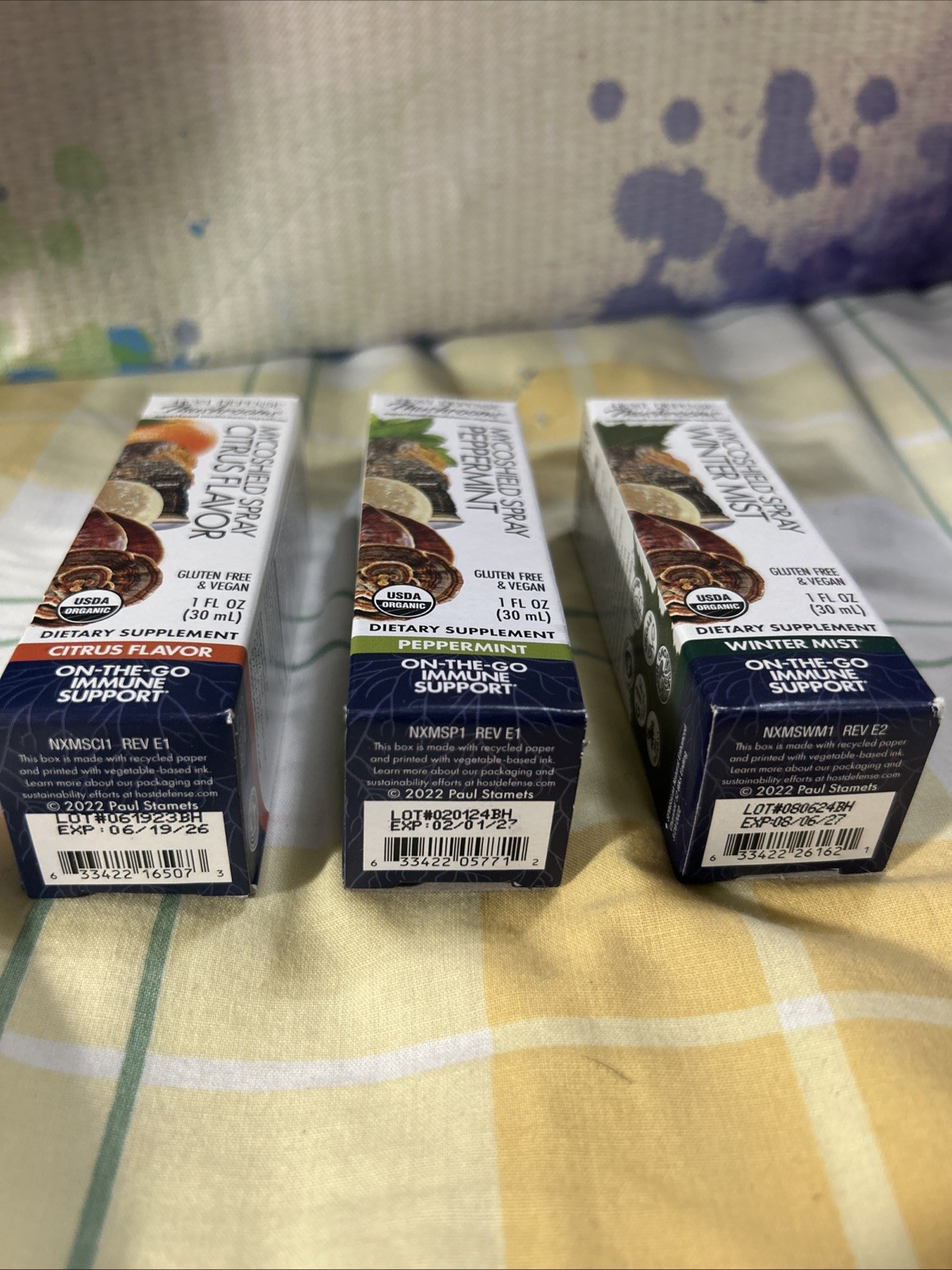 Bundle Host Defense Mushrooms MycoshieldSpray @1 Oz, Exp 6/19/26 ,2/1/27, 8/6/27