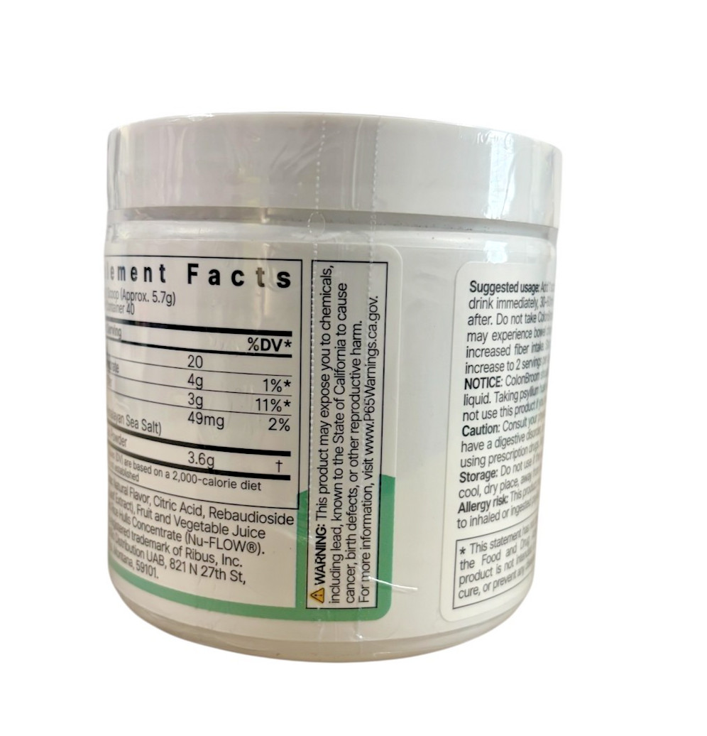 ColonBroom Digestive Health Fiber Supplement 8.04 oz Strawberry (Exp 09/2026)