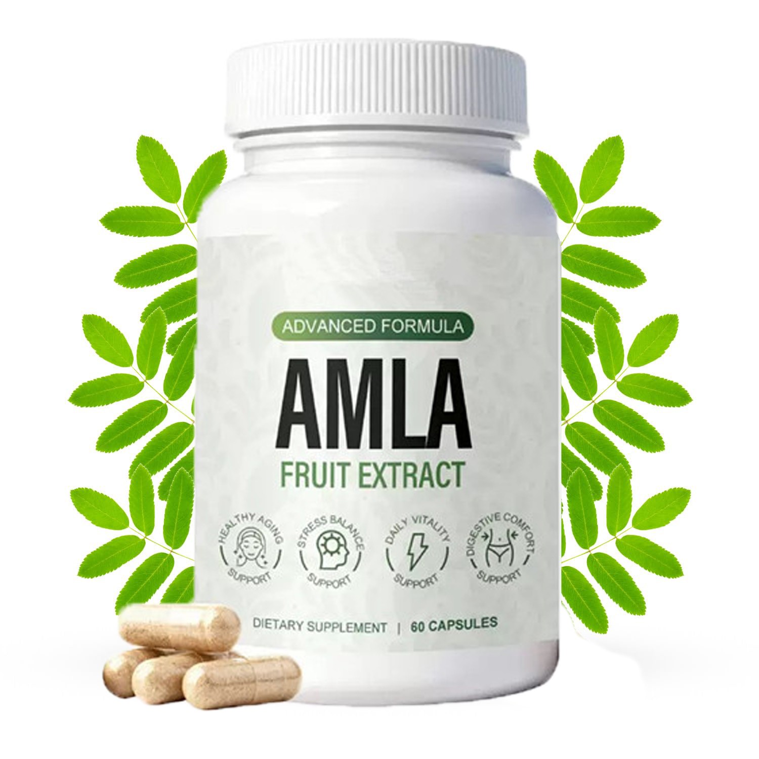 Amla Fruit Extract Capsules 60ct – Antioxidant Support for Vitality & Healthy