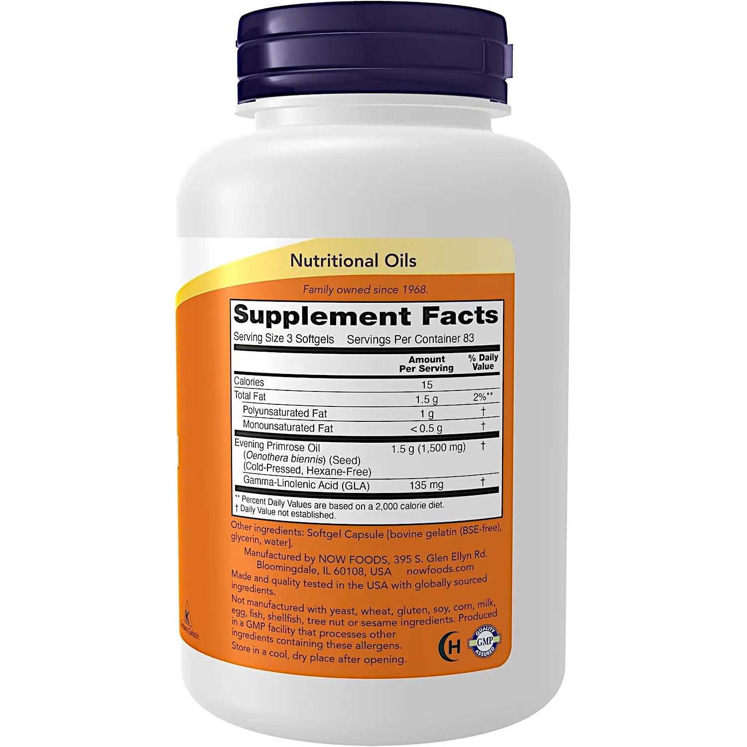 NOW Foods Evening Primrose Oil 500 mg., 250 Softgels