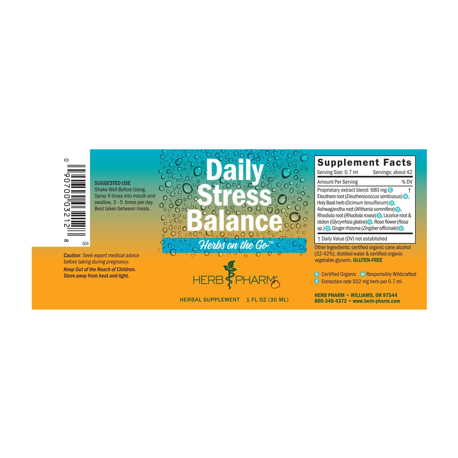 Herb Pharm Herbs on The Go: Daily Stress Balance, 1 Fluid Ounce