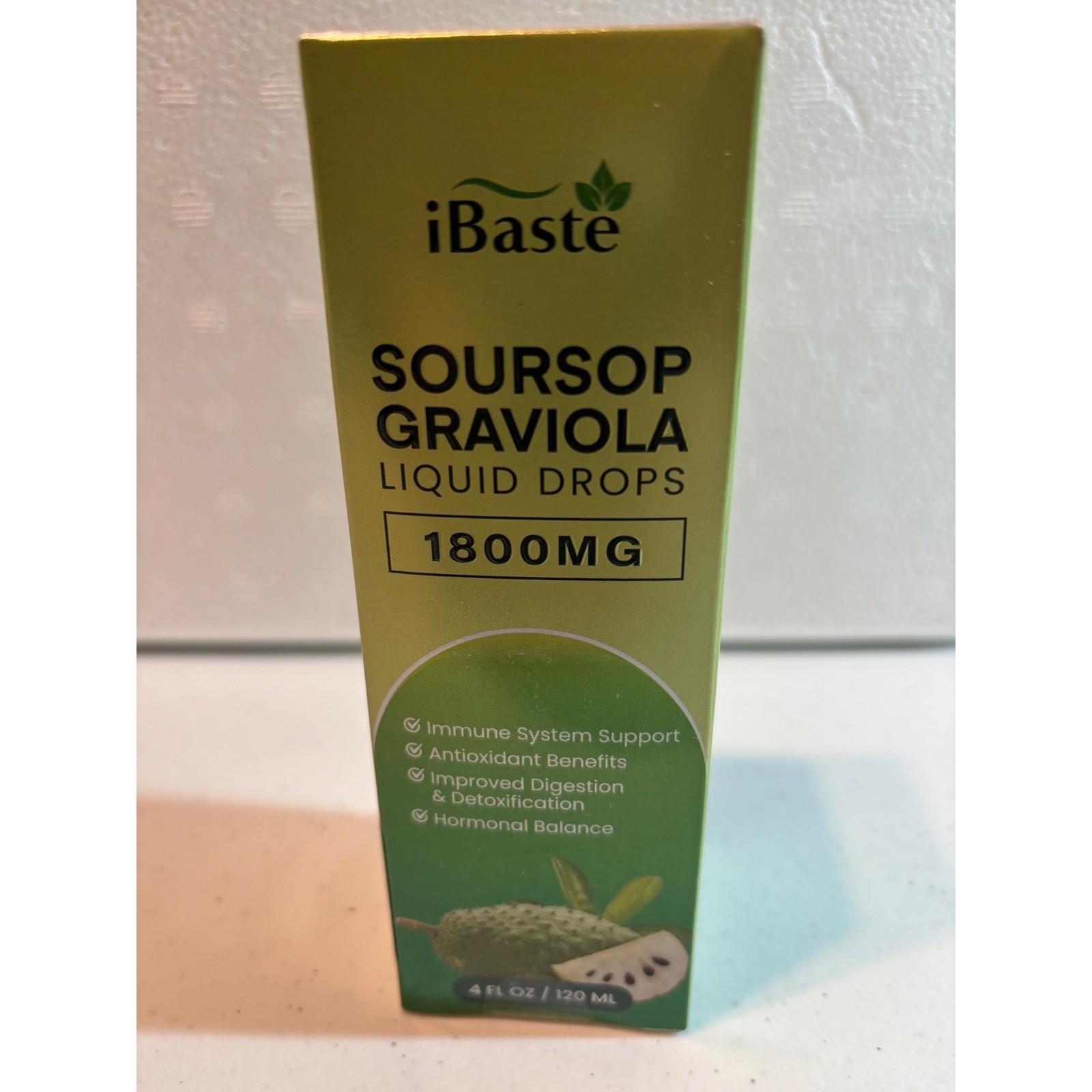 iBaste Soursop Graviola NEW Liquid Drops 1800MG Immune System Support 4 FL OZ