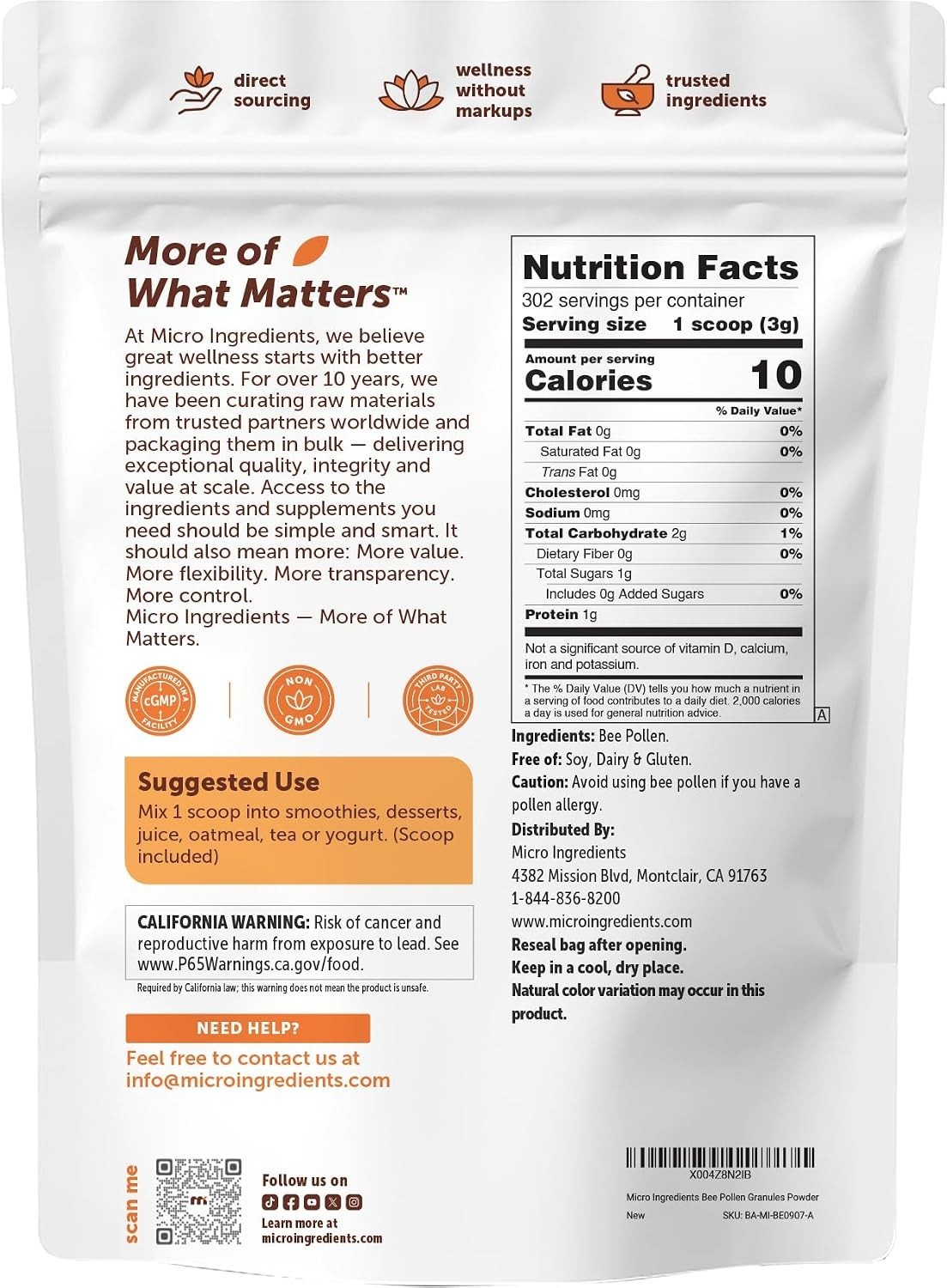 Bee Pollen Granules, 2 lb Bulk Supply, Raw Superfood | Freshly Harvested & Na…