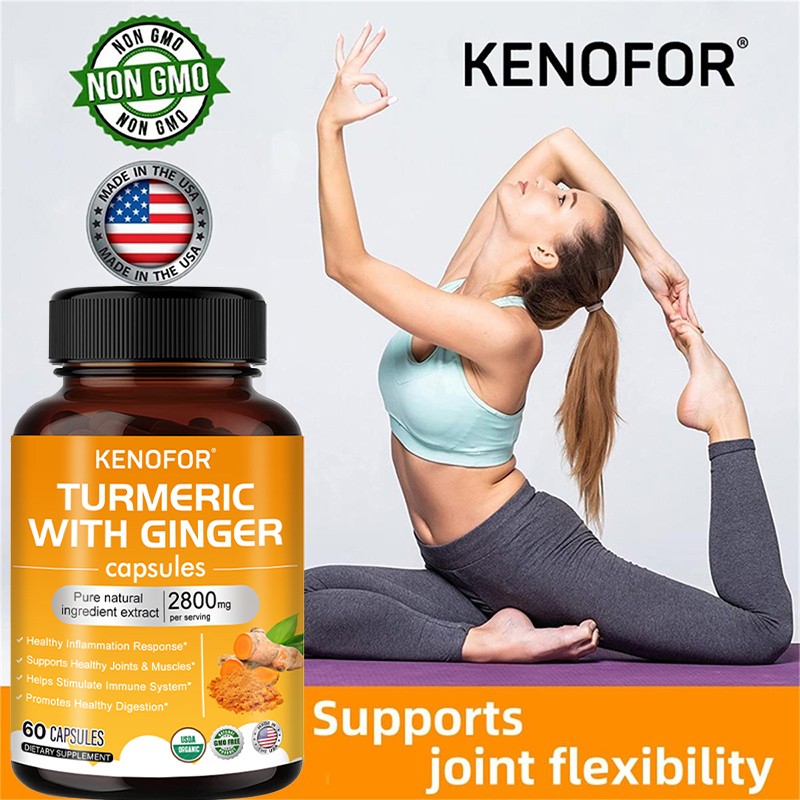 Turmeric With Ginger, Joint Health Digestion Support Gmo-Free 30/60/120 Capsules
