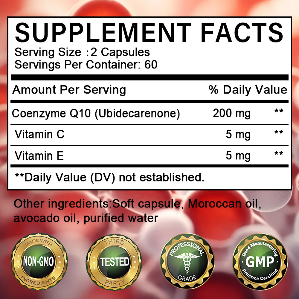 Coq10 200Mg, Supports Heart Health, 30/60/120 Rapid Release Capsules
