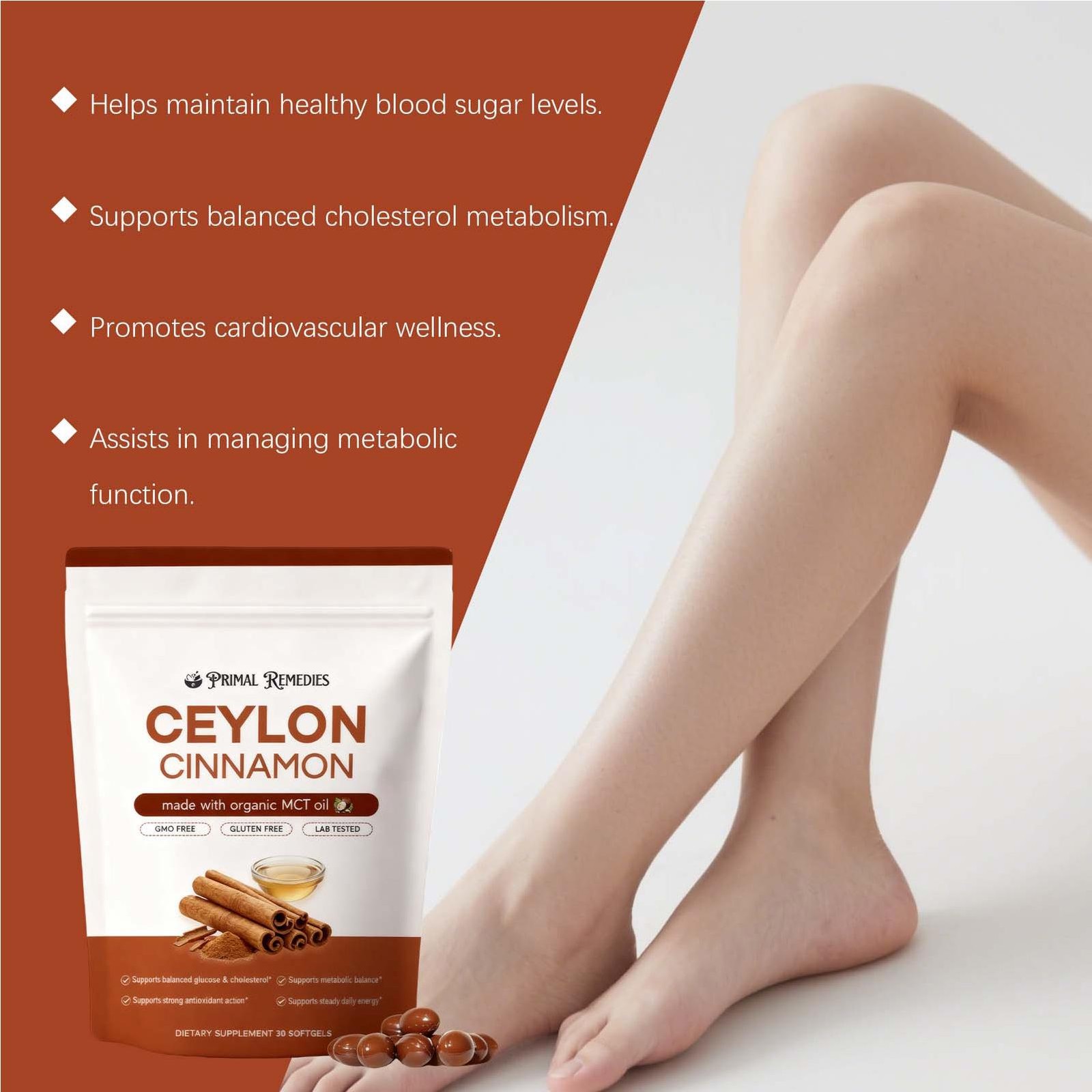 Ceylon Cinnamon Soft Gels 7200Mg Equivalent, (2 PACK) Ceylon Cinnamon Softgels