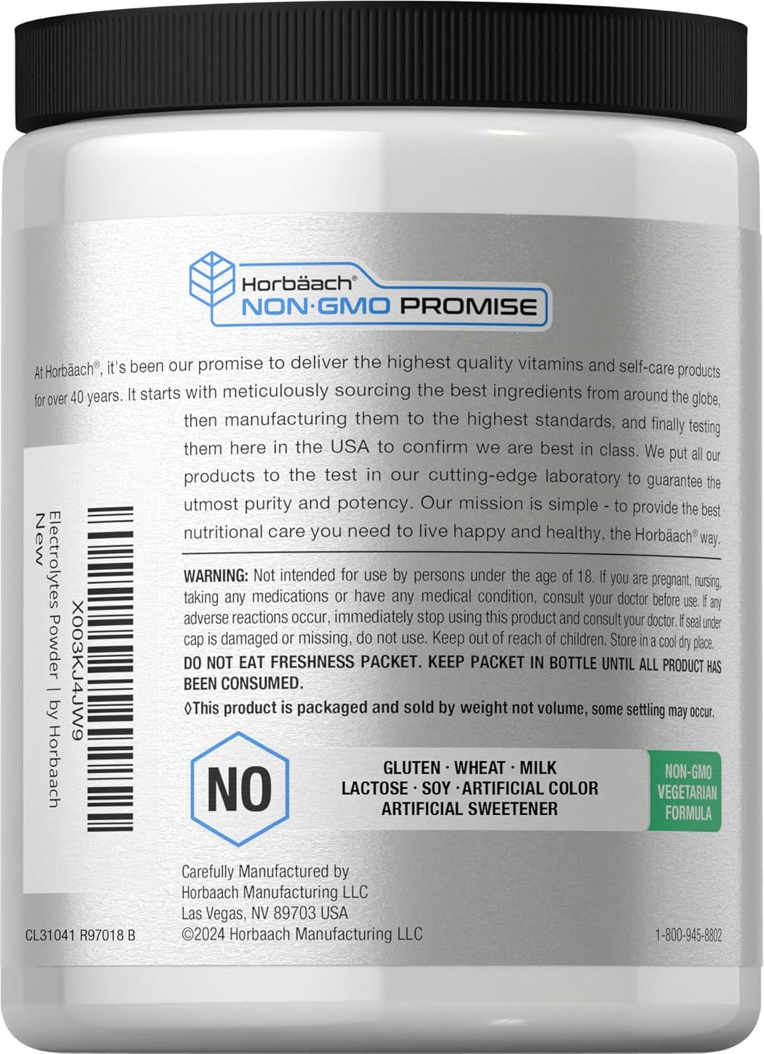 Electrolytes Powder | 16 Oz | 130 Servings | Hydration Supplement | Vegetarian |