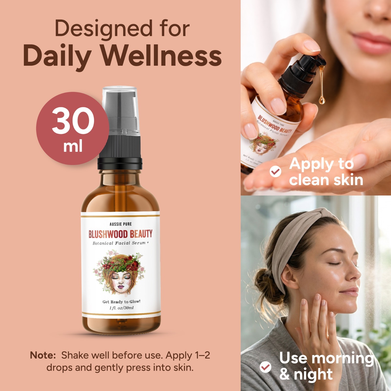 Aussie Pure Blushwood Berry Beauty 3-in-1 Botanical Facial Serum