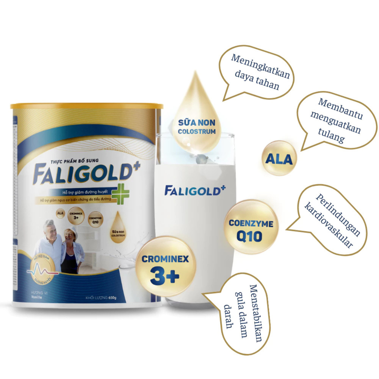 Faligold+ Colostrum Milk Powder Diabetic 100% Authentic Vanilla – 400g/650g