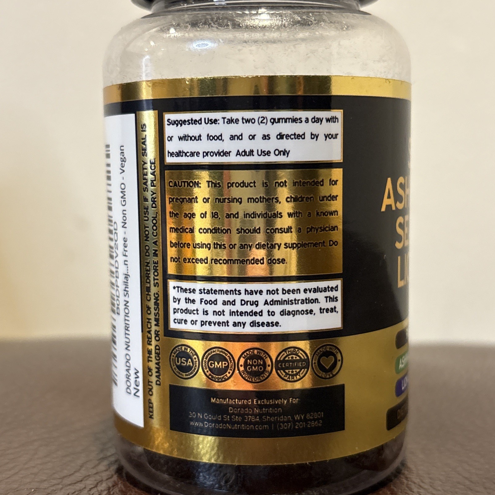 Dorado Nutrition, Shilajit Ashwagandha Sea Moss & Lions Mane Gummies, 60 Count