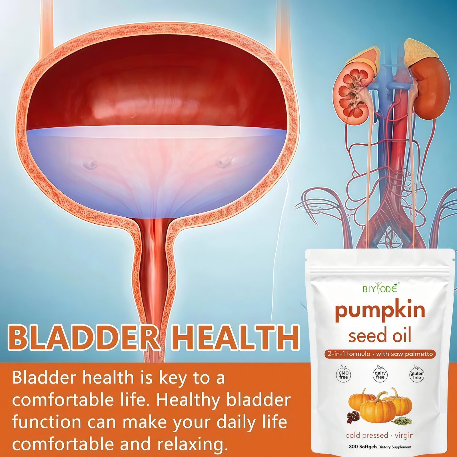 Seed Pumpkin Oil with Saw Palmetto Capsules Hair Care Hair Loss | 300 Softgels