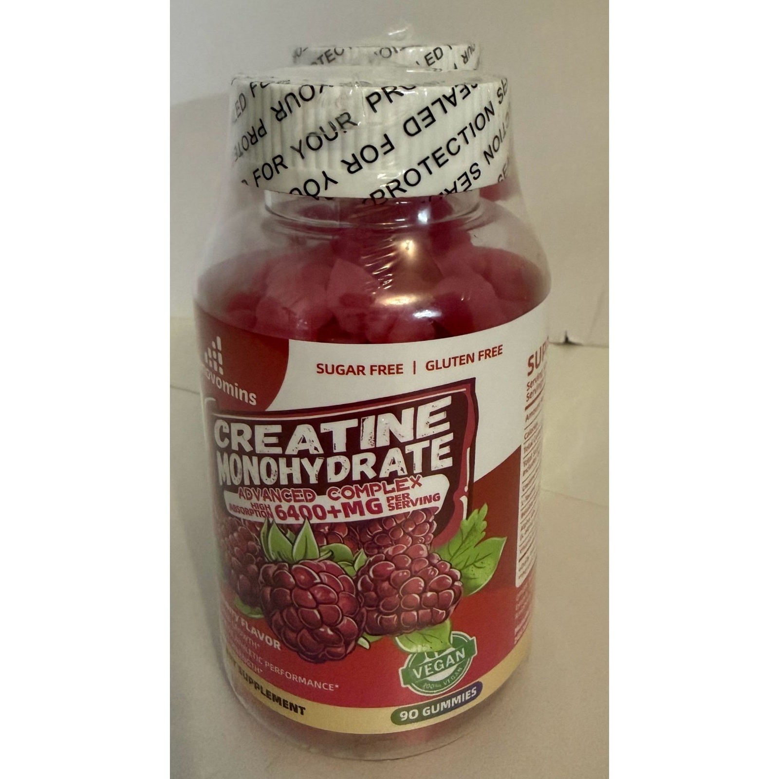 Openovomins Creatine Monohydrate Raspberry Gummies 2 Pack Sugar Free exp 11/26