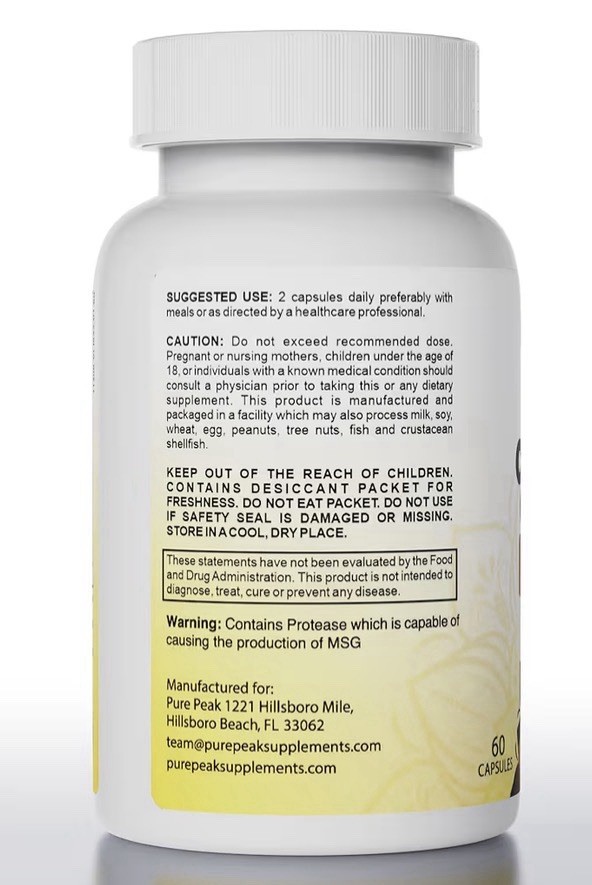 Pure Peak Candida Cleanse Gut & Colon Support Detox for Men & Women 60 Capsules