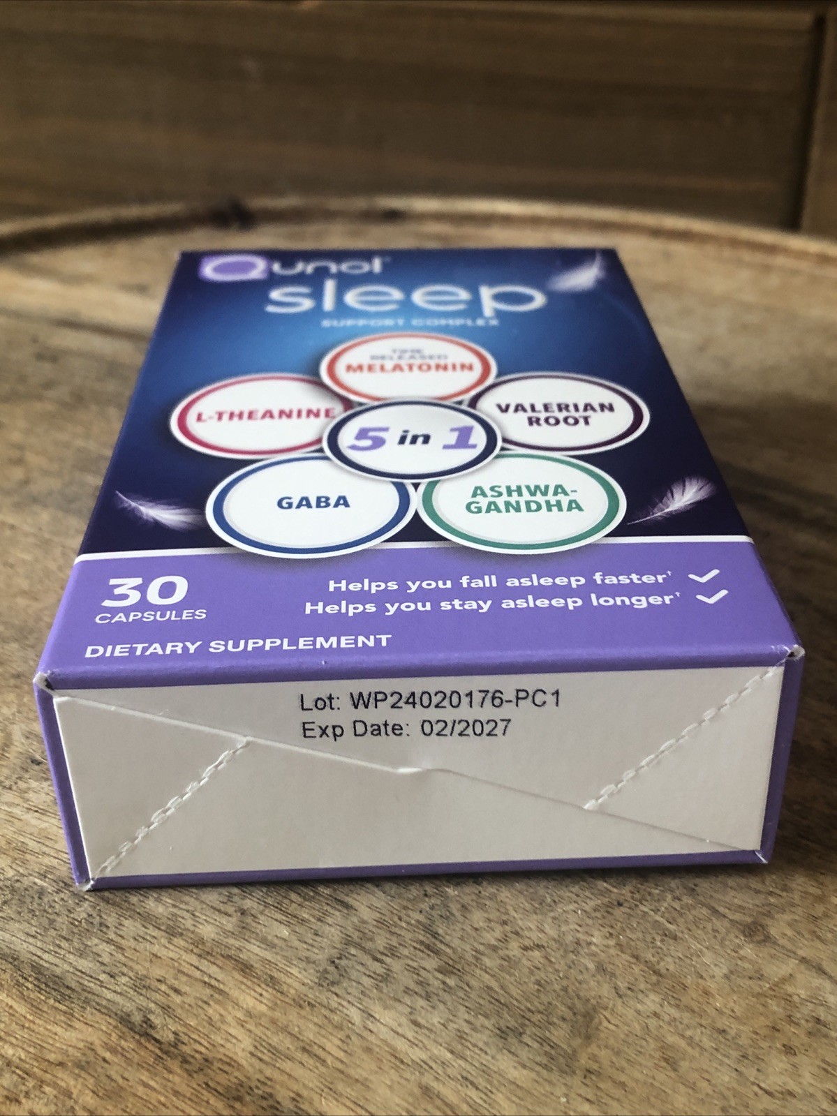 Qunol Sleep Support Complex 5:1 Time Release Melatonin 30ct Exp 2/27