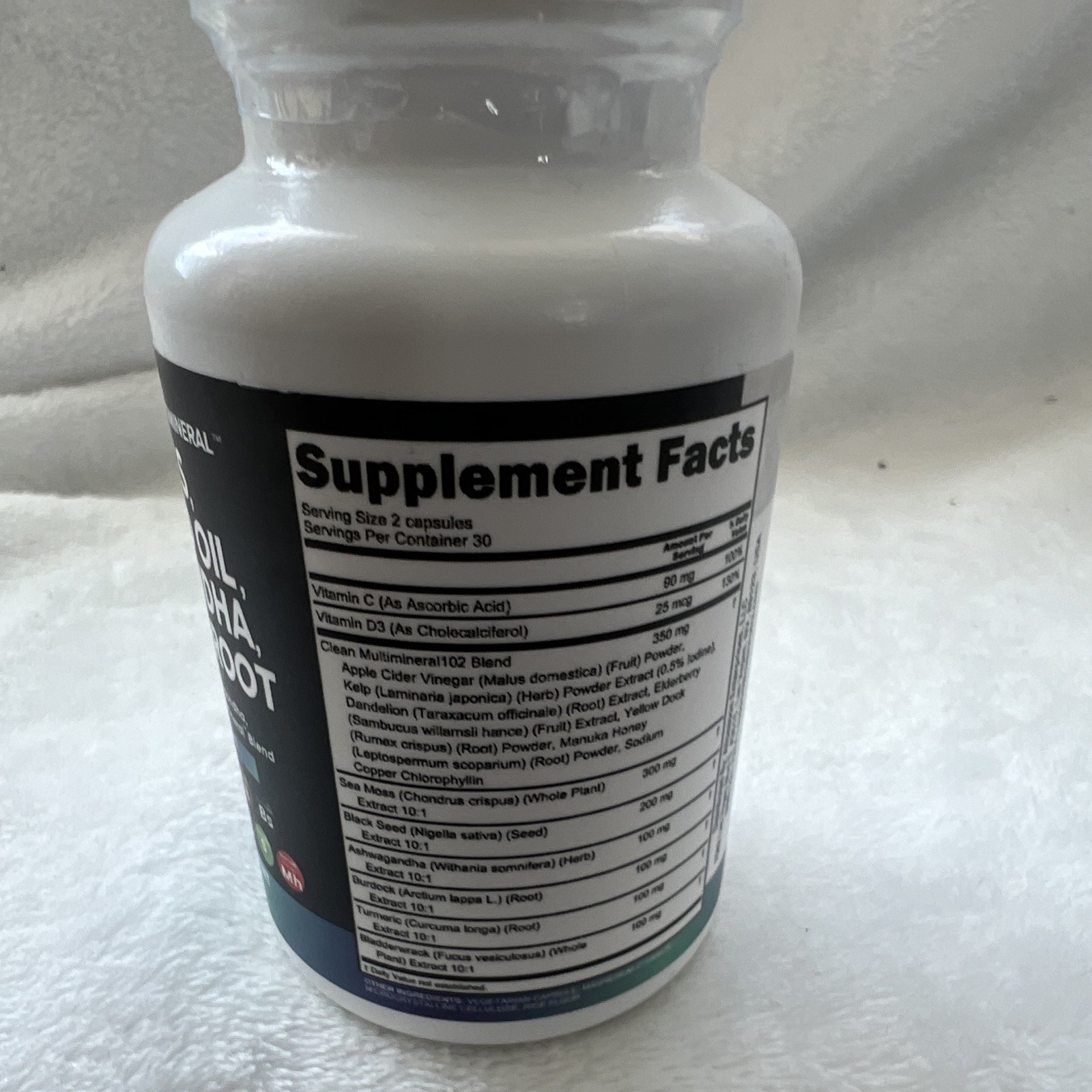 Clean Nutraceuticals Sea Moss Black Seed Ashwagandha Multimineral Vegan 60ct