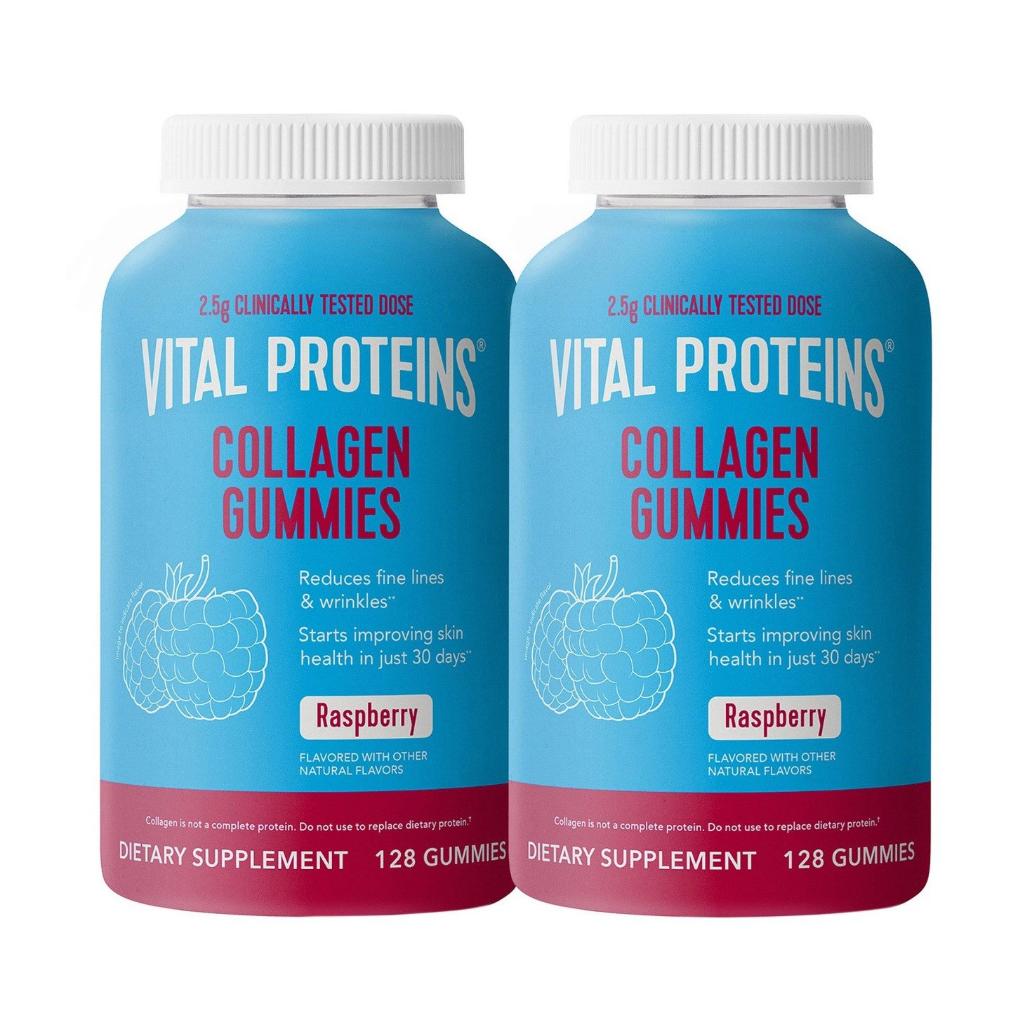 Vital Proteins Collagen Gummies Raspberry 256 Count (2 x 128) Skin Health