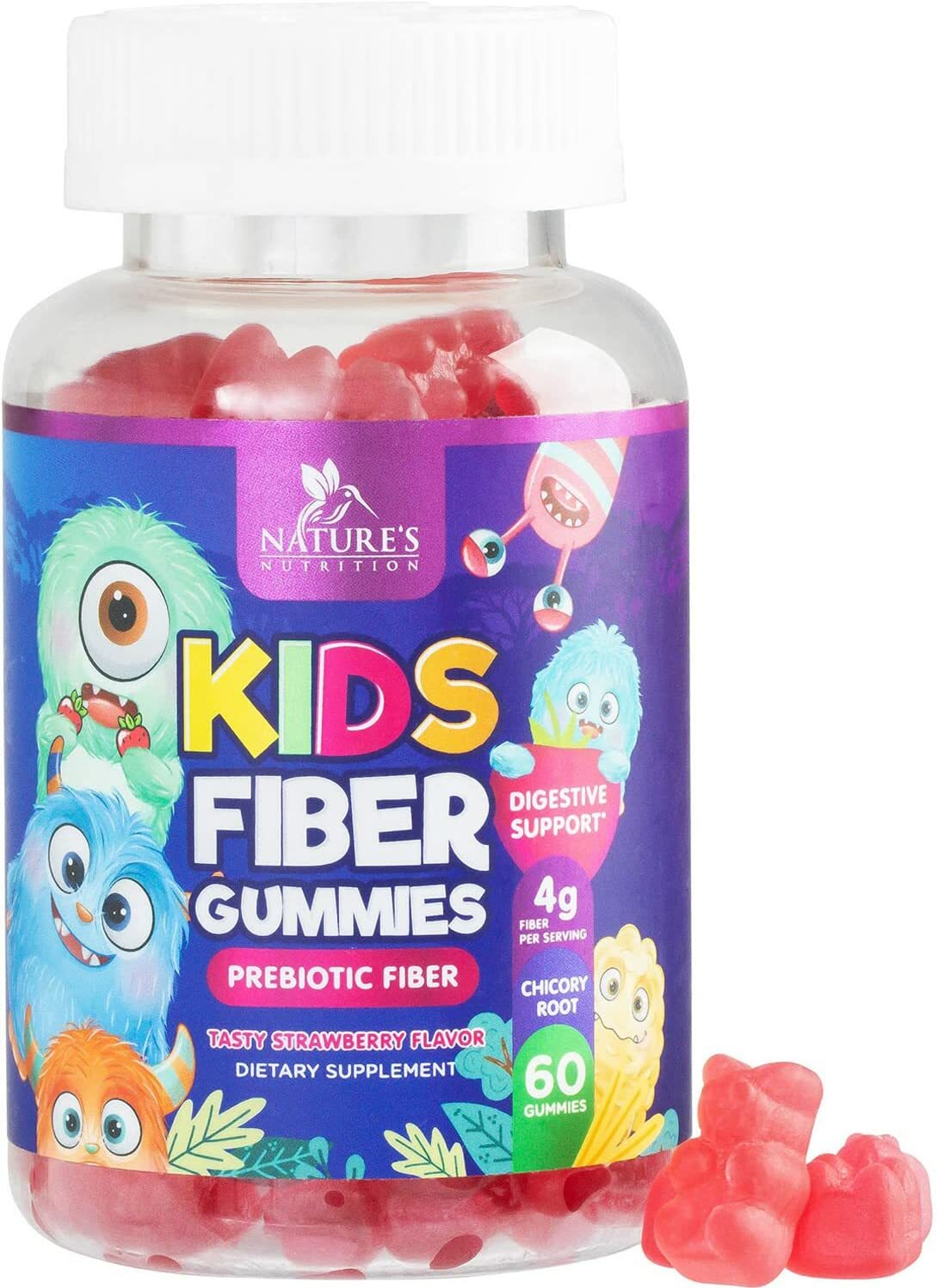Fiber Gummies for Kids – Natural Dietary Fiber Supplement with Chicory Root