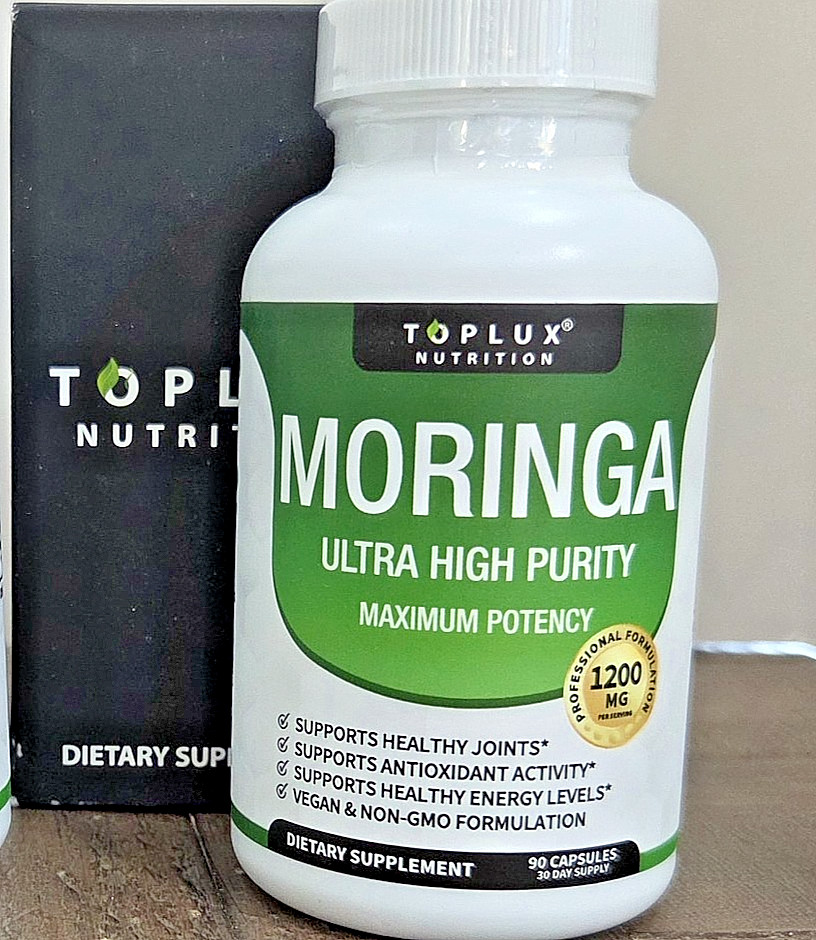 TOPLUX Moringa Capsules 1200mg Pure High Potency Immune Gut health