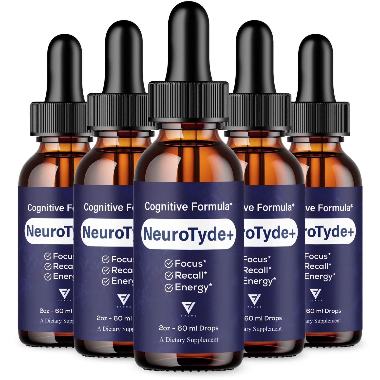 (5 Pack) NeuroTyde Nootropic Drops, NeuroTyde Brain Health Formula (10oz)