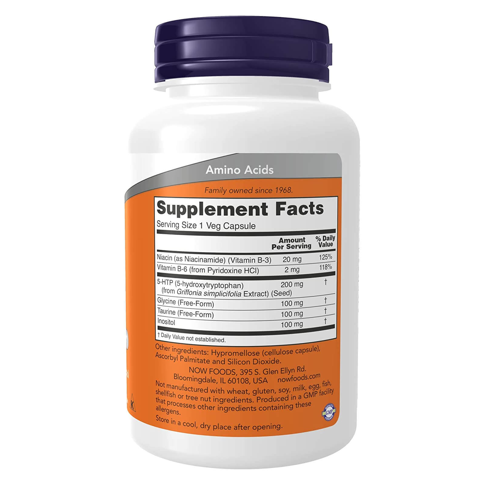 NOW FOODS 5-HTP Double Strength 200 mg 120 Veg Capsules