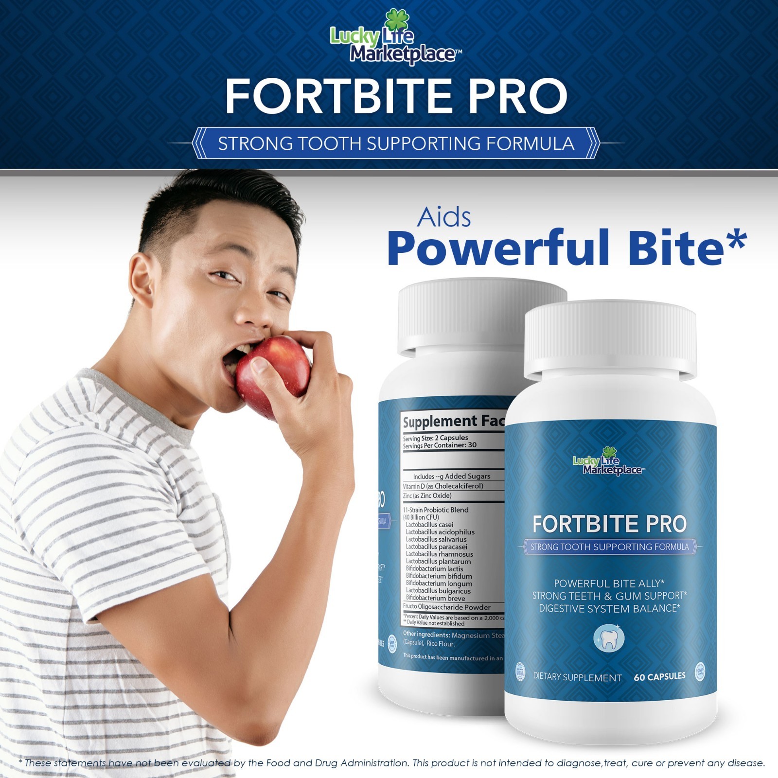 Fortbite Pro – Oral Health Probiotics – Support Healthy Teeth & Gums – Probiotic