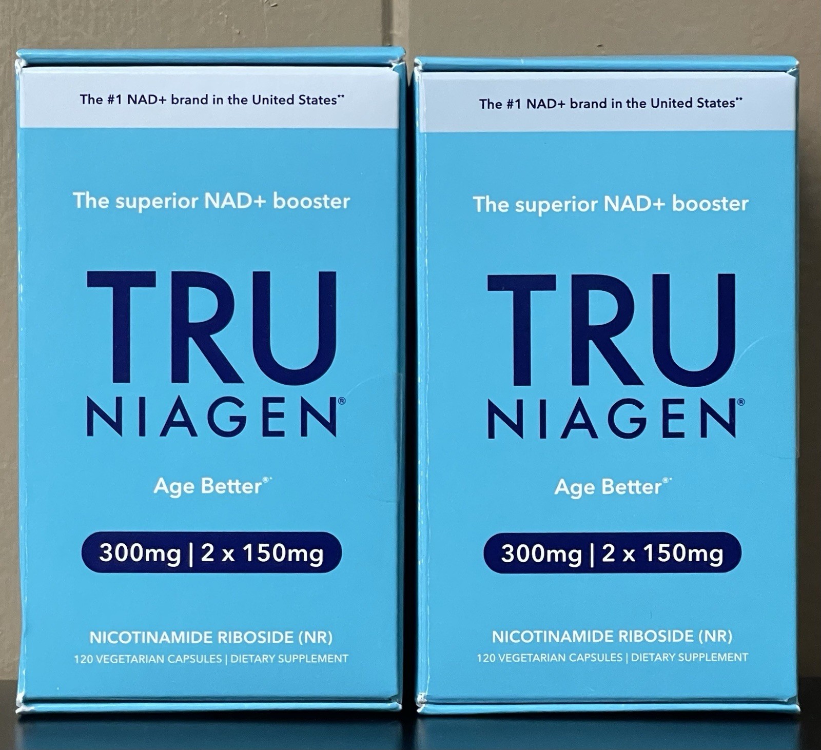 2 Pk Tru Niagen 300mg NAD+ Booster 120ct 150mg Capsules Exp 04/2028
